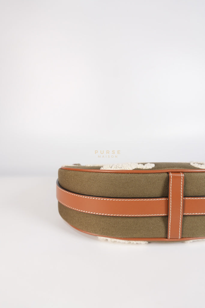 Ava Medium in Khaki/Tan Canvas Shoulder Bag | Purse Maison Luxury Bags Shop