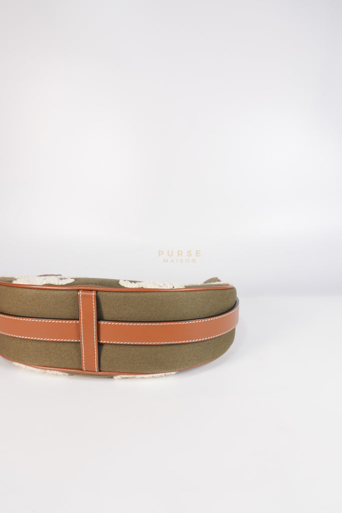 Ava Medium in Khaki/Tan Canvas Shoulder Bag | Purse Maison Luxury Bags Shop