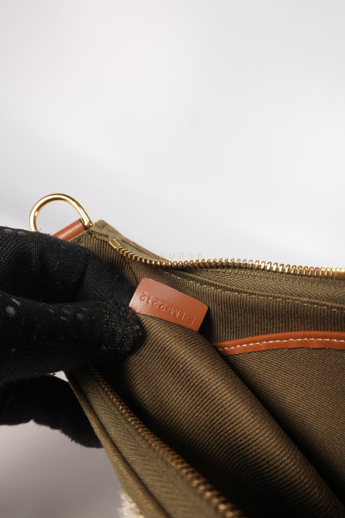 Ava Medium in Khaki/Tan Canvas Shoulder Bag | Purse Maison Luxury Bags Shop