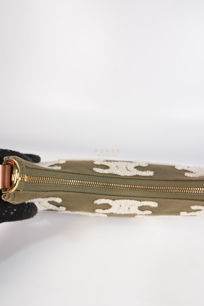 Ava Medium in Khaki/Tan Canvas Shoulder Bag | Purse Maison Luxury Bags Shop