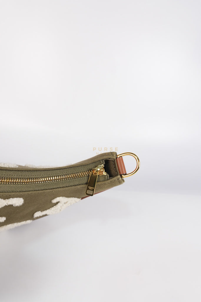 Ava Medium in Khaki/Tan Canvas Shoulder Bag | Purse Maison Luxury Bags Shop