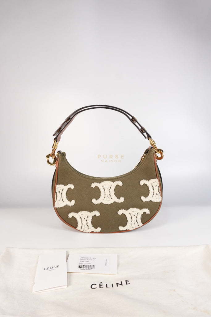 Ava Medium in Khaki/Tan Canvas Shoulder Bag | Purse Maison Luxury Bags Shop