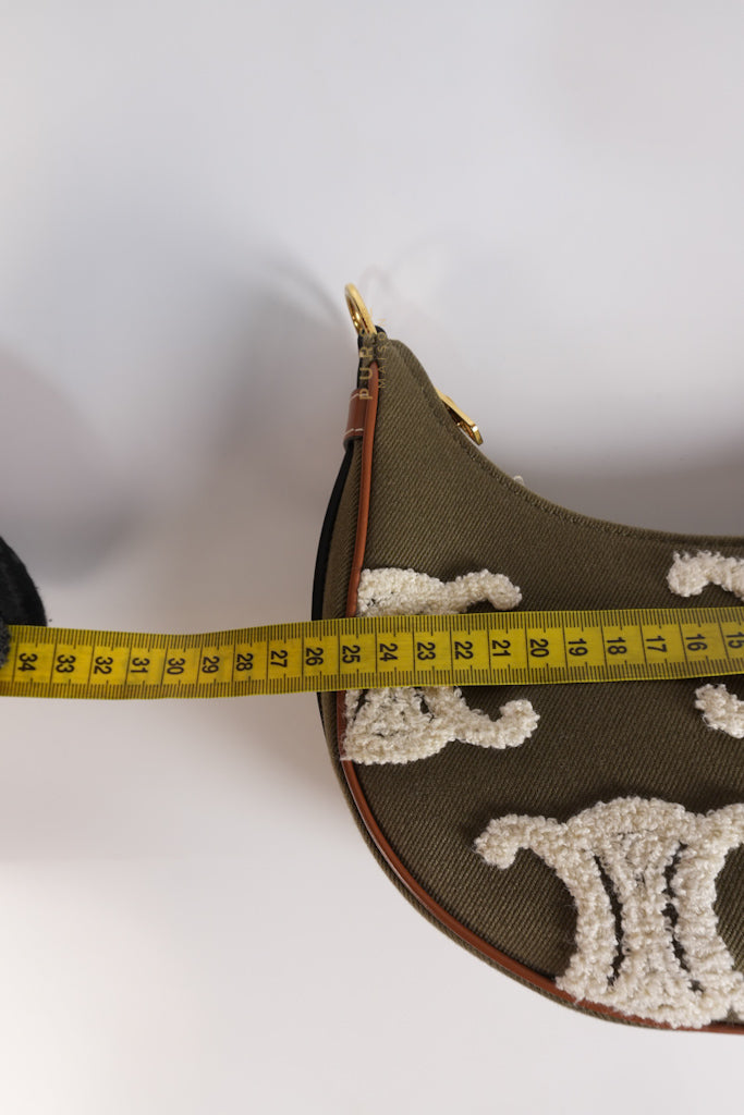 Ava Medium in Khaki/Tan Canvas Shoulder Bag | Purse Maison Luxury Bags Shop