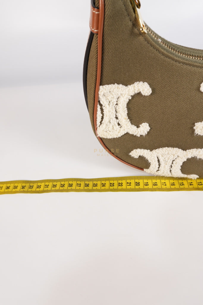 Ava Medium in Khaki/Tan Canvas Shoulder Bag | Purse Maison Luxury Bags Shop