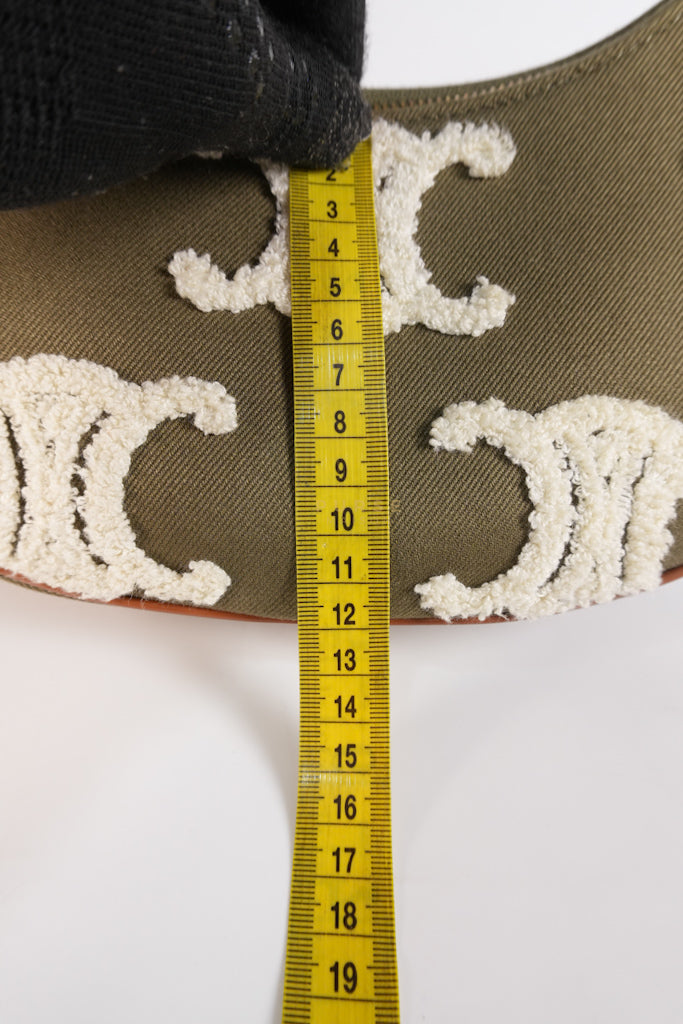 Ava Medium in Khaki/Tan Canvas Shoulder Bag | Purse Maison Luxury Bags Shop