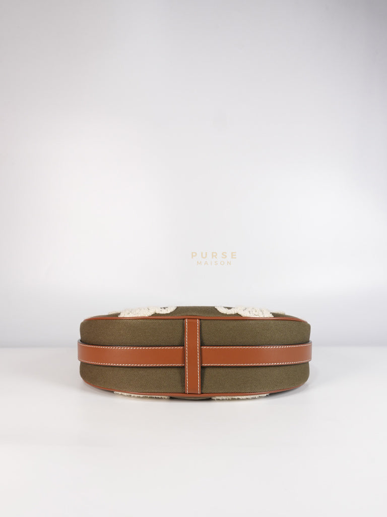 Ava Medium in Khaki/Tan Canvas Shoulder Bag | Purse Maison Luxury Bags Shop