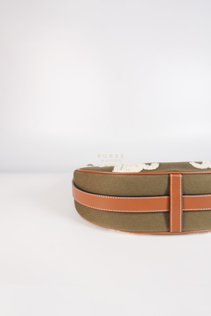 Ava Medium in Khaki/Tan Canvas Shoulder Bag | Purse Maison Luxury Bags Shop