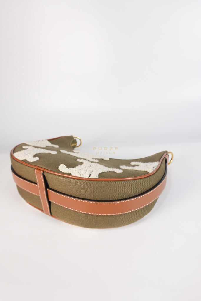 Ava Medium in Khaki/Tan Canvas Shoulder Bag | Purse Maison Luxury Bags Shop