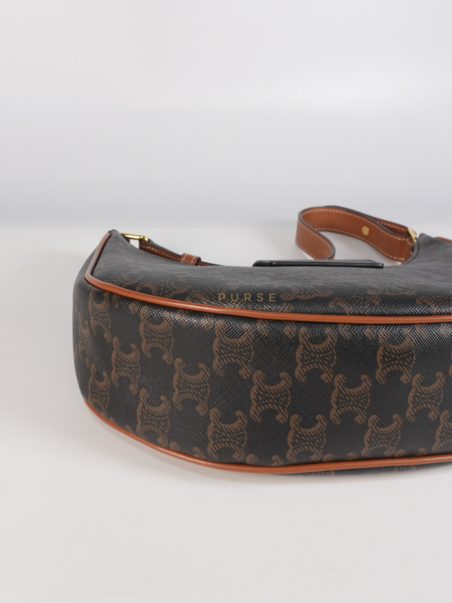 Ava Triomphe Canvas Calfskin Medium Black/Tan | Purse Maison Luxury Bags Shop