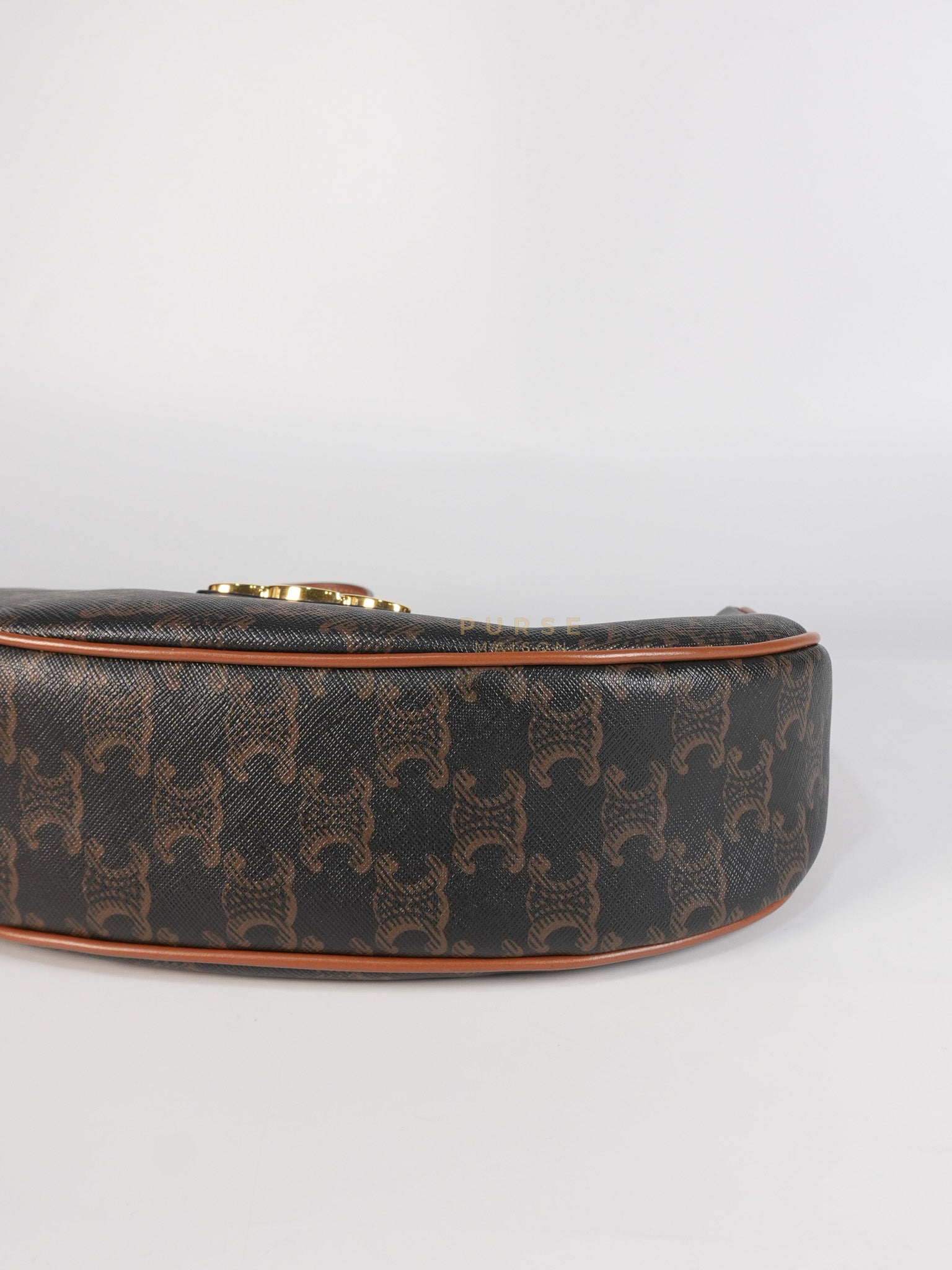 Ava Triomphe Canvas Calfskin Medium Black/Tan | Purse Maison Luxury Bags Shop