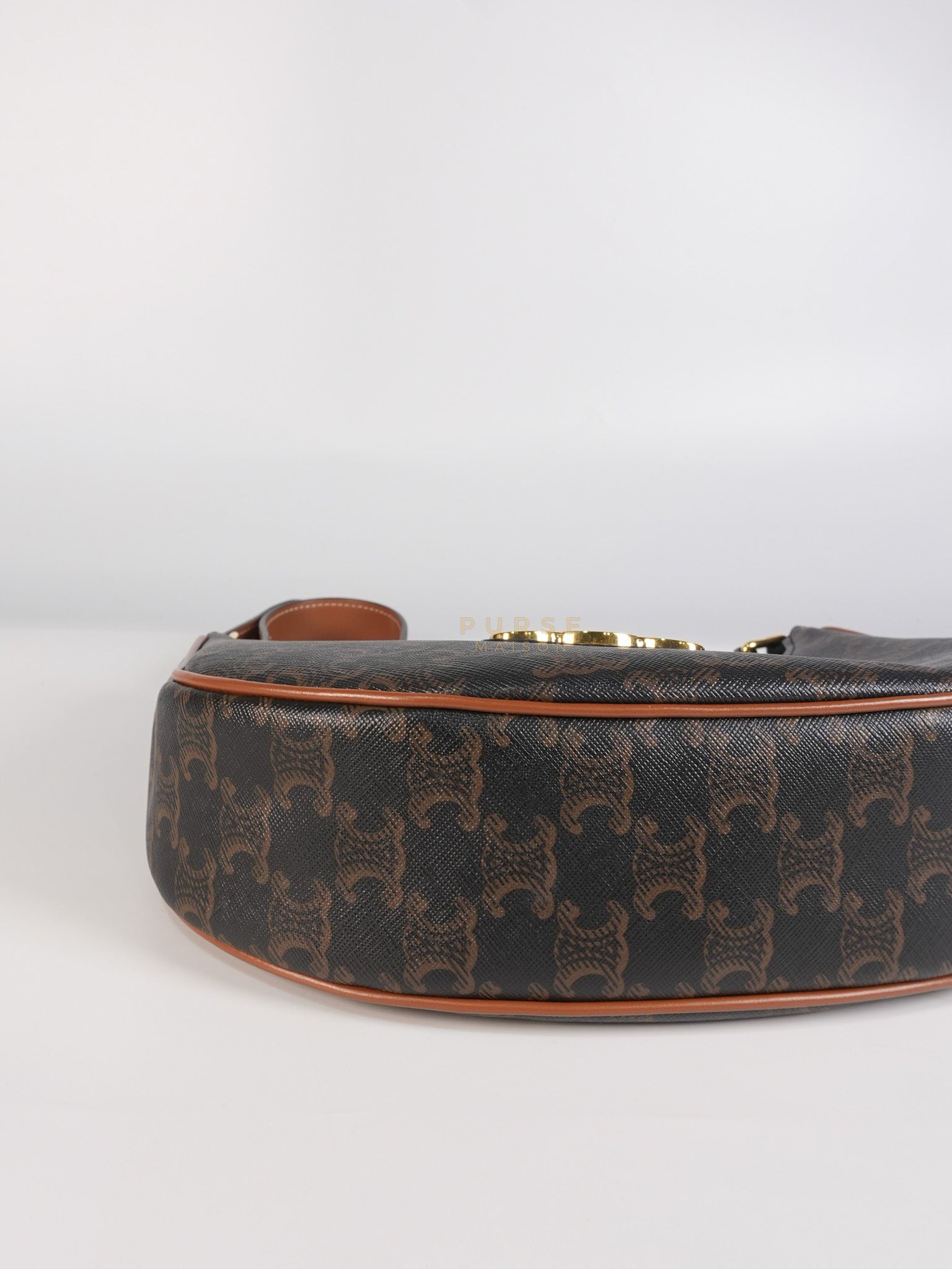 Ava Triomphe Canvas Calfskin Medium Black/Tan | Purse Maison Luxury Bags Shop