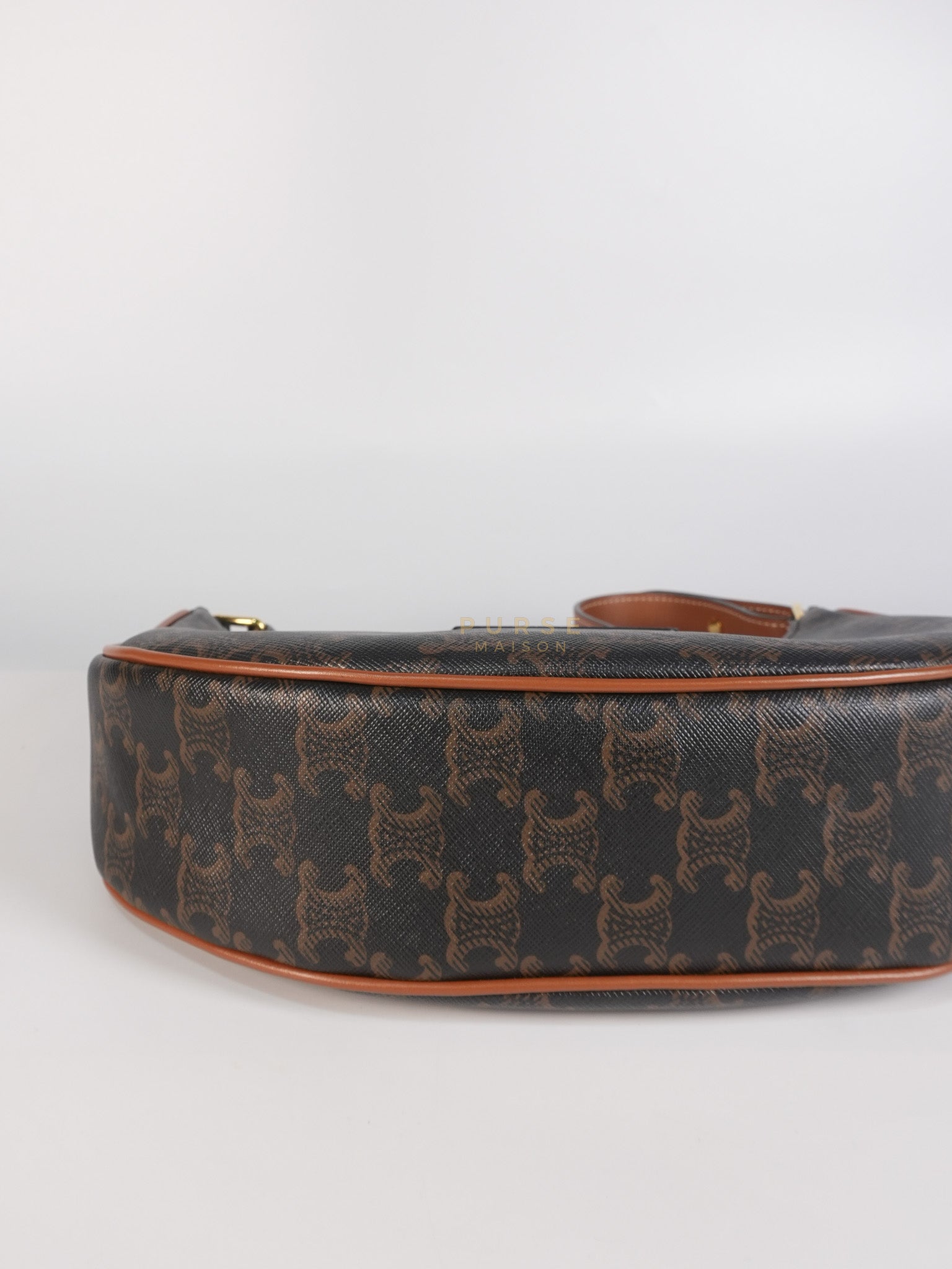 Ava Triomphe Canvas Calfskin Medium Black/Tan | Purse Maison Luxury Bags Shop