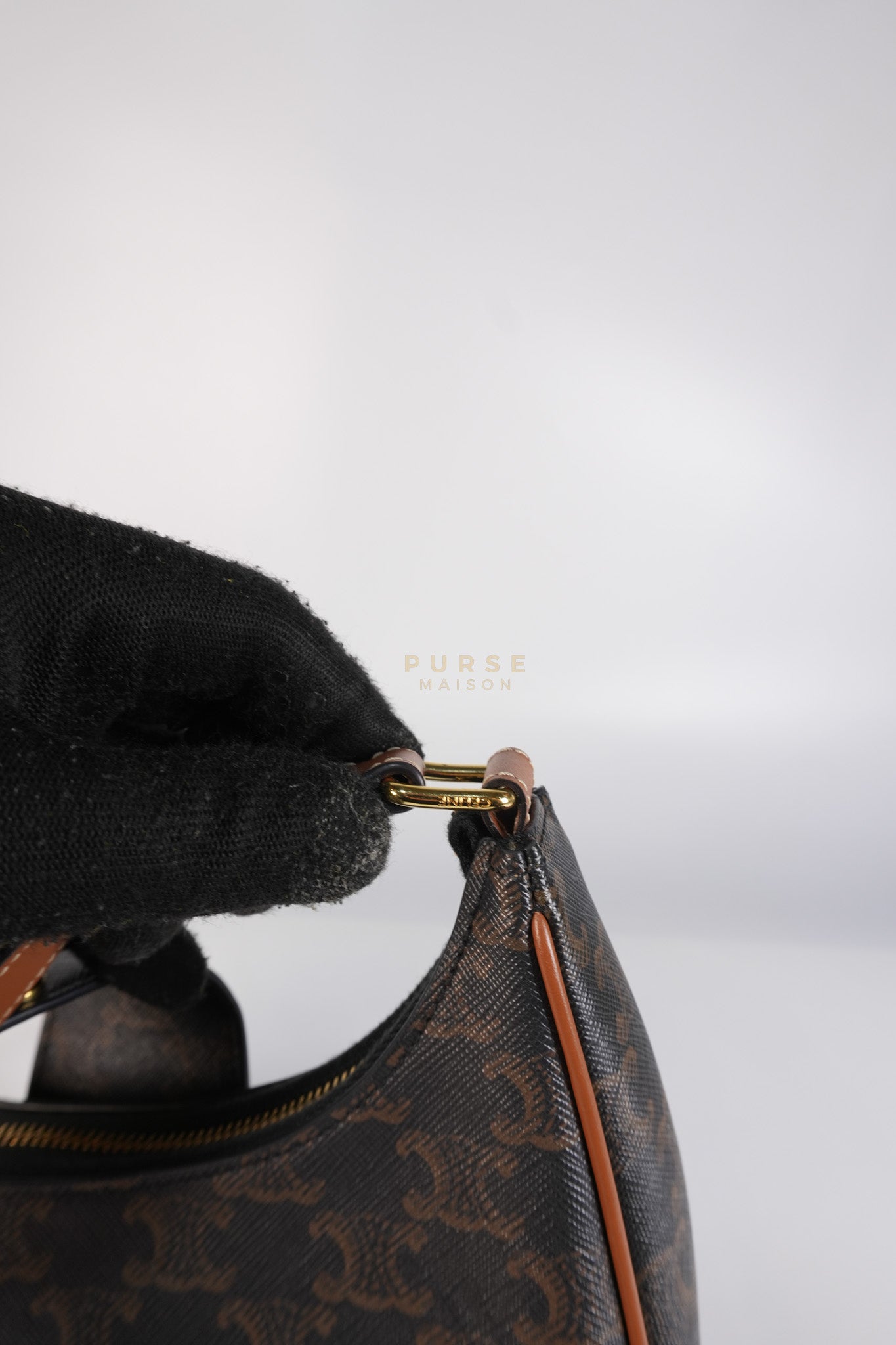 Ava Triomphe Canvas Calfskin Medium Black/Tan | Purse Maison Luxury Bags Shop