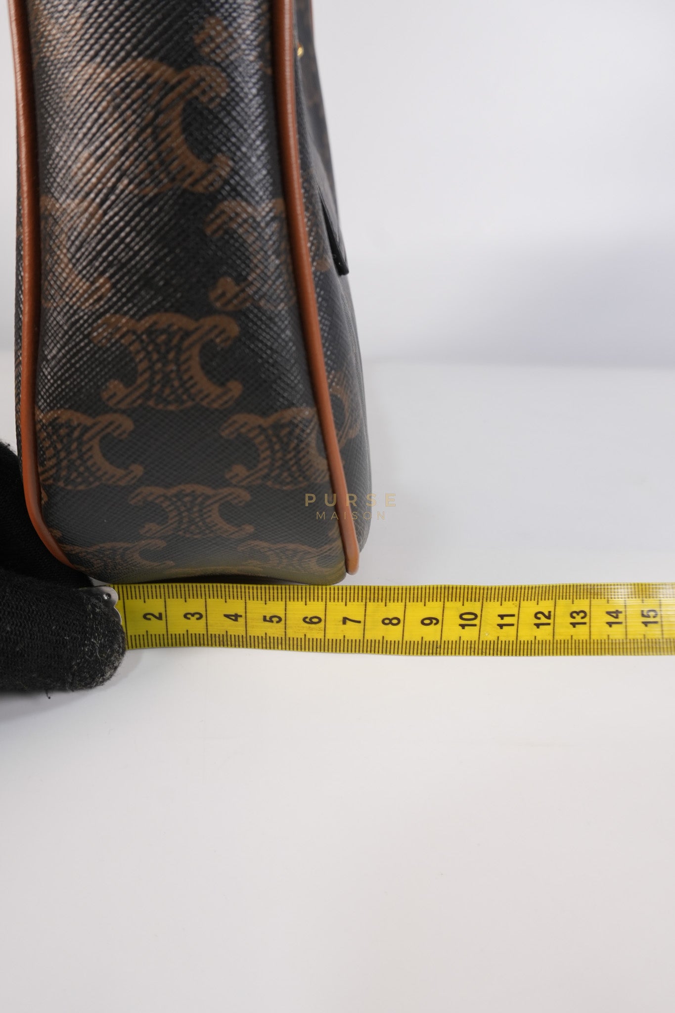 Ava Triomphe Canvas Calfskin Medium Black/Tan | Purse Maison Luxury Bags Shop