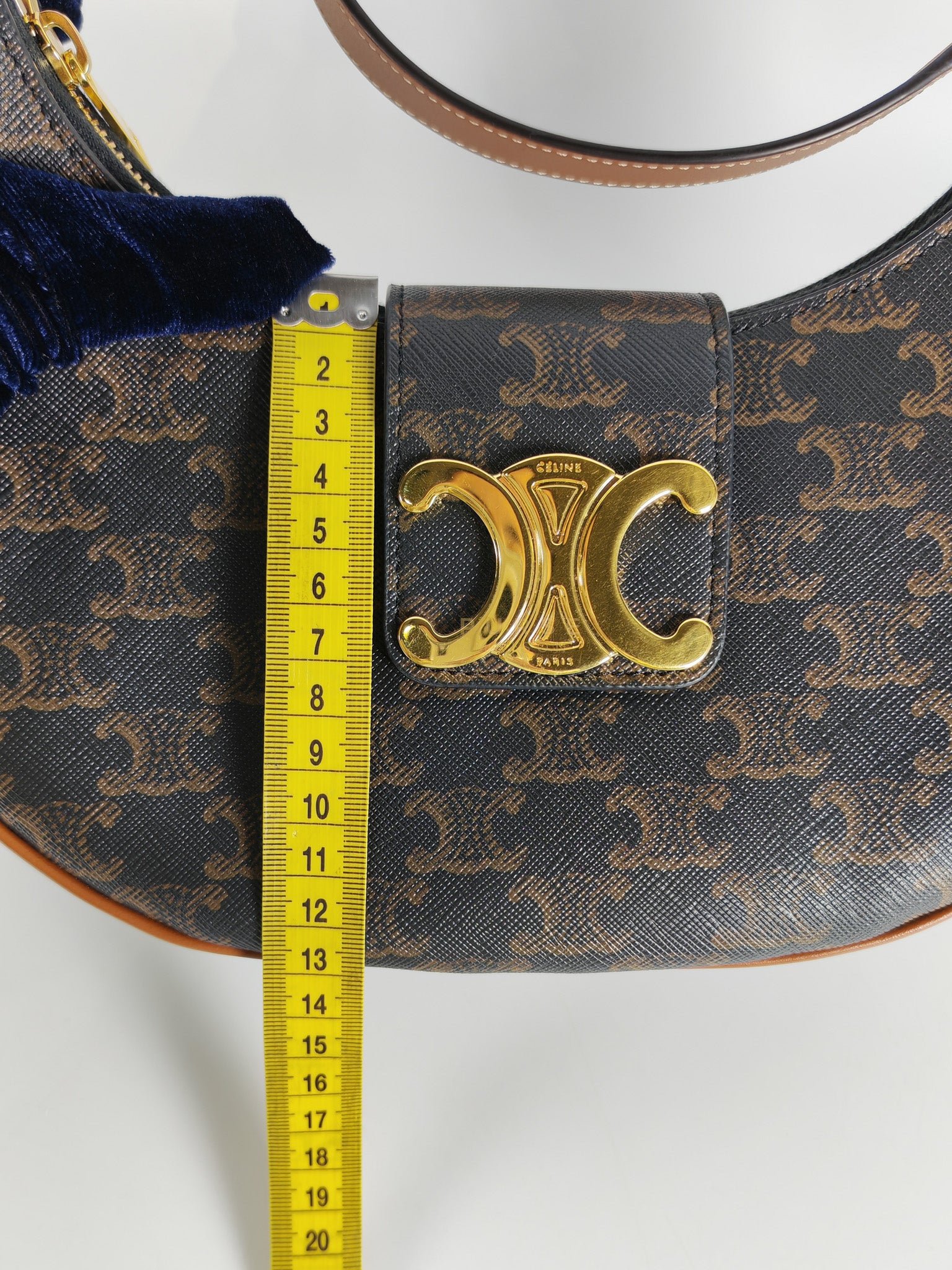 Ava Triomphe Canvas Calfskin Medium Black/Tan | Purse Maison Luxury Bags Shop