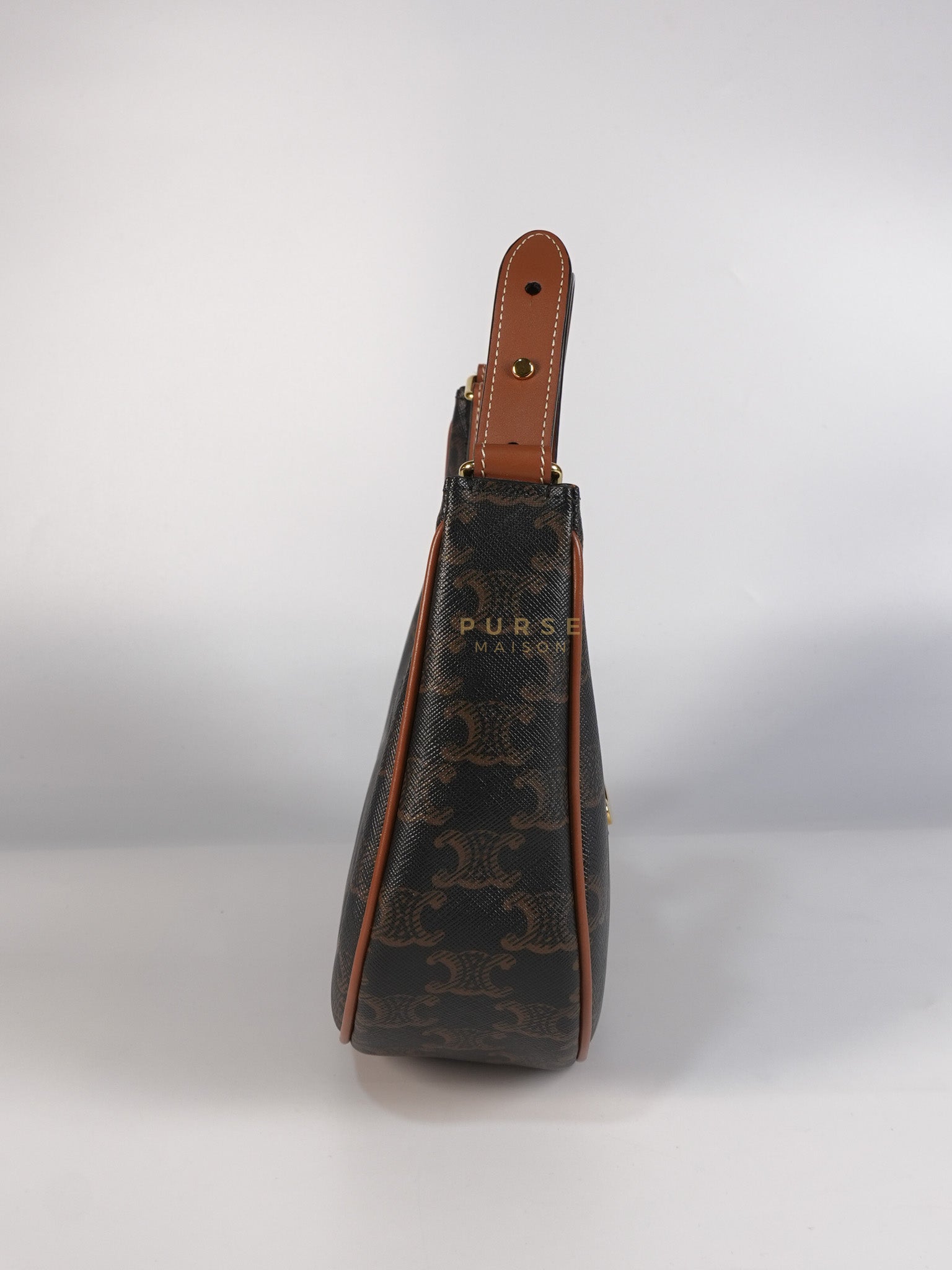 Ava Triomphe Canvas Calfskin Medium Black/Tan | Purse Maison Luxury Bags Shop