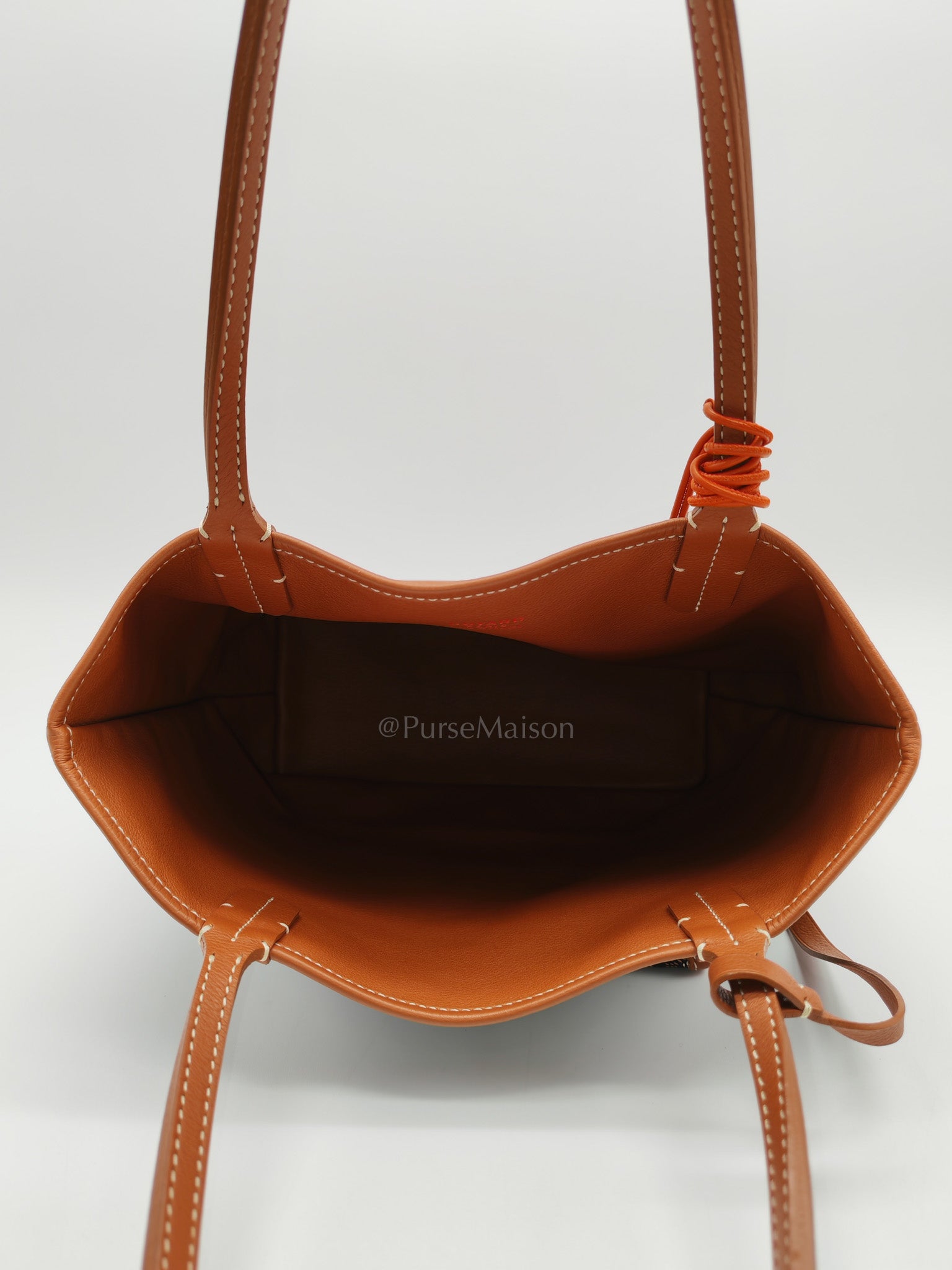 Mini Anjou in Tan Goyardine Canvas with Orange Heart Print and Croc Universel Clip Charm