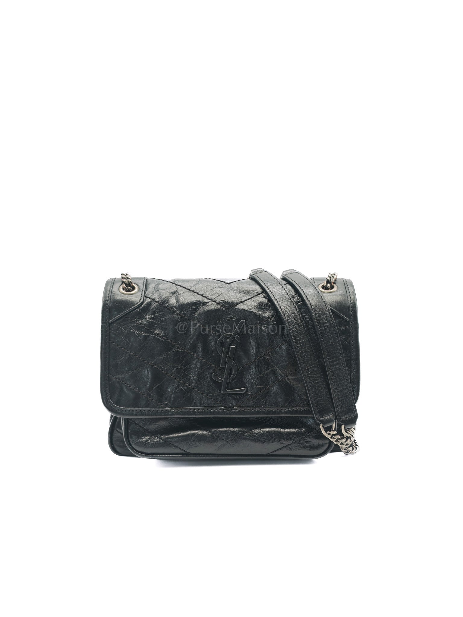 Baby Niki in Vintage Calfskin Leather So Black Chain Bag | Purse Maison Luxury Bags Shop