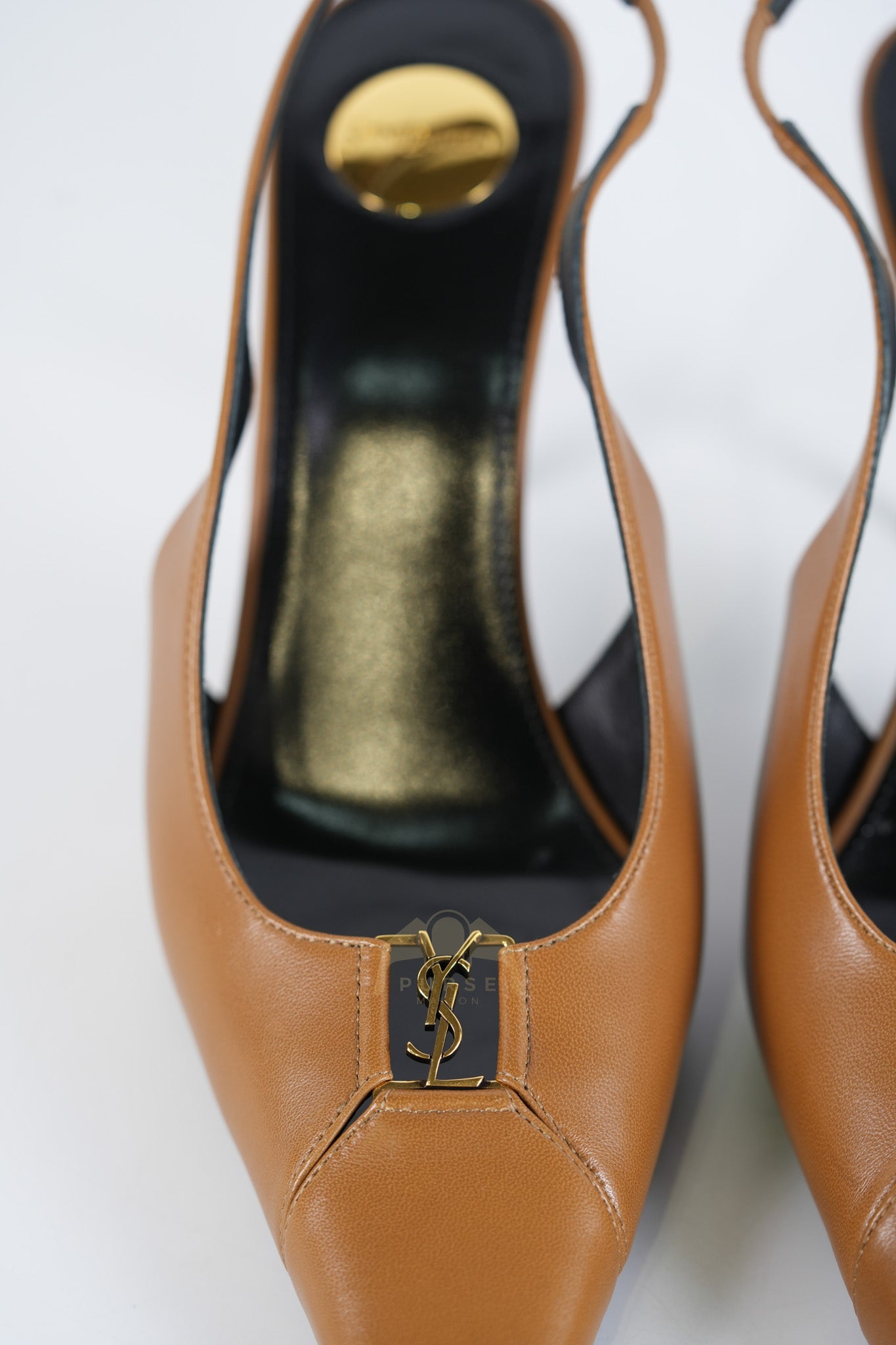 Babylone Breteuil Slingback Pumps in Macadamia Smooth Leather Size 38 (24cm) | Purse Maison Luxury Bags Shop