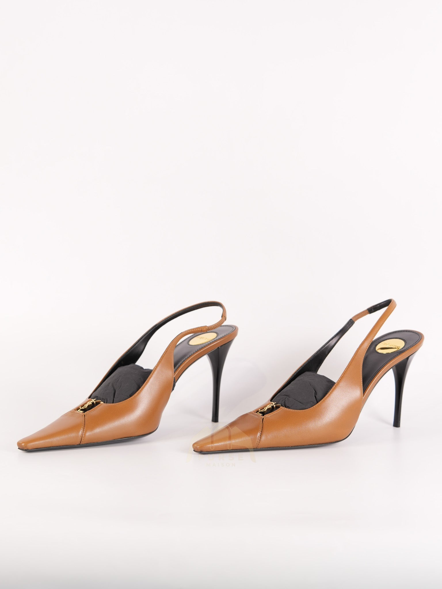 Babylone Breteuil Slingback Pumps in Macadamia Smooth Leather Size 38 (24cm) | Purse Maison Luxury Bags Shop