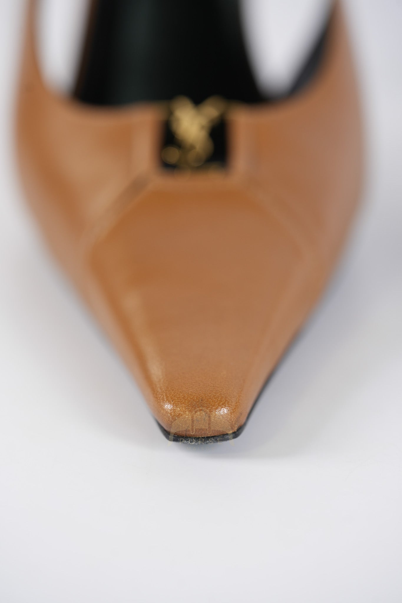 Babylone Breteuil Slingback Pumps in Macadamia Smooth Leather Size 38 (24cm) | Purse Maison Luxury Bags Shop