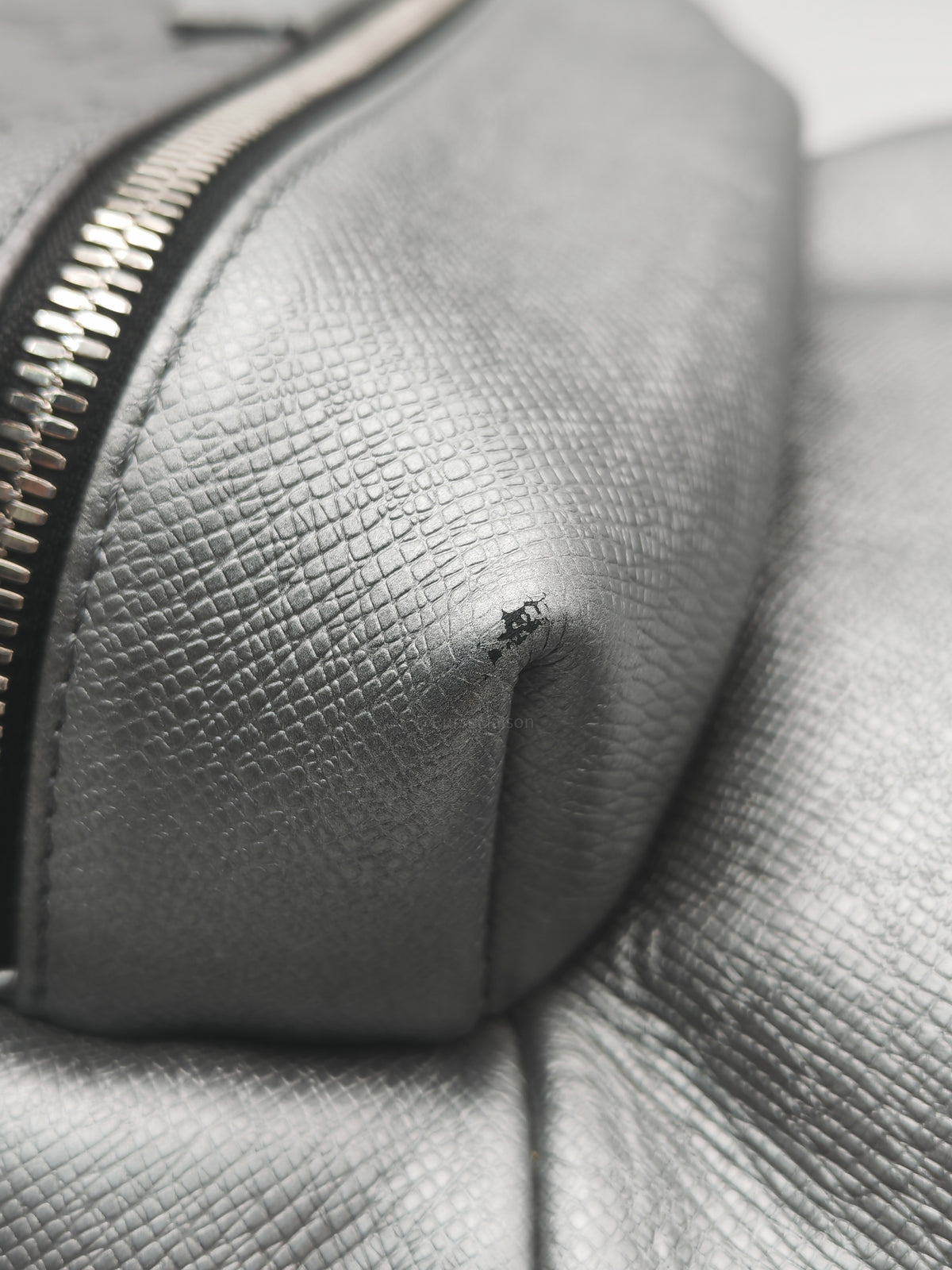 Louis Vuitton Discovery Backpack PM in Sleek Silver Metallic Grey Monogram Canvas and Silver Hardware Mircochip