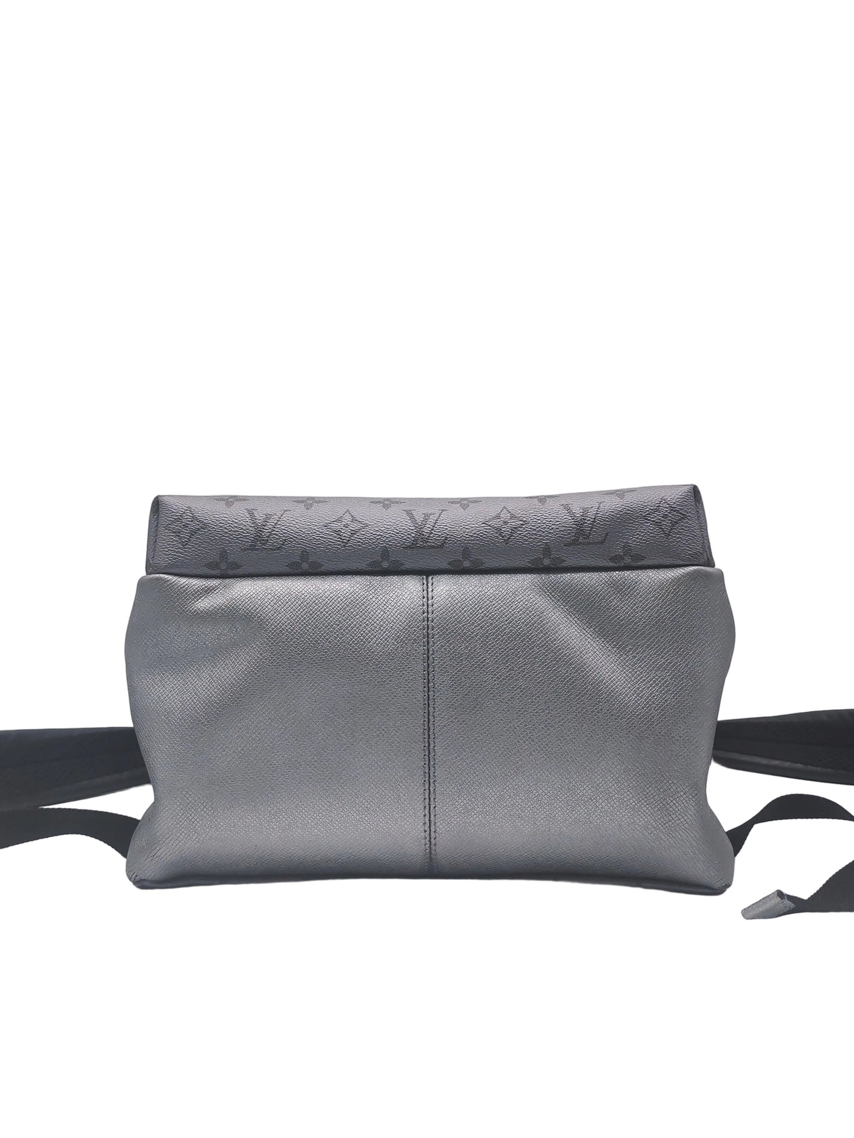 Louis Vuitton Discovery Backpack PM in Sleek Silver Metallic Grey Monogram Canvas and Silver Hardware Mircochip