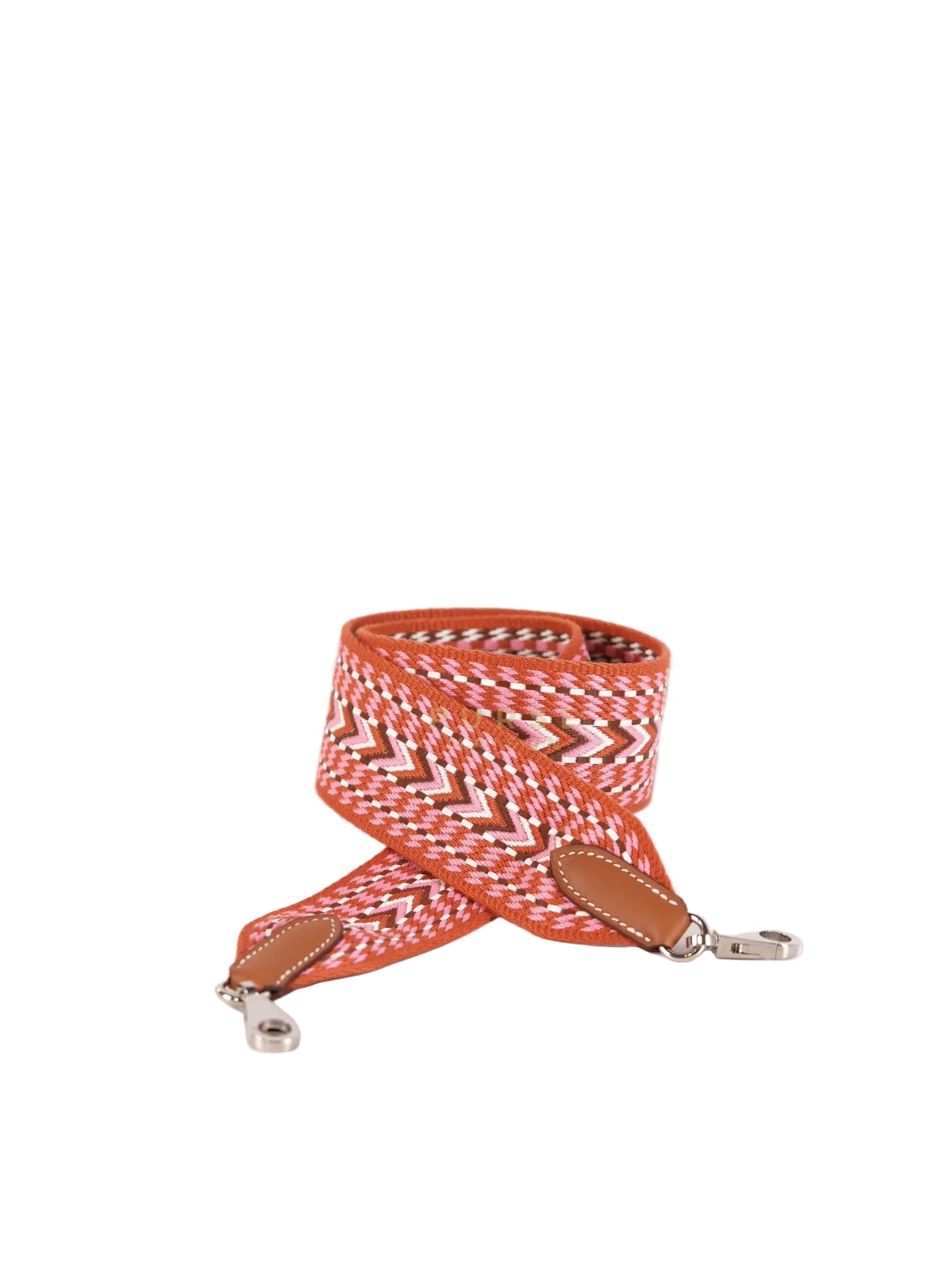 Bag Strap in Allegro Canvas and Swift Calfskin Leather Palladium Hardware Stamp Y(2020) Length 85cm x Width 5cm | Purse Maison Luxury Bags Shop