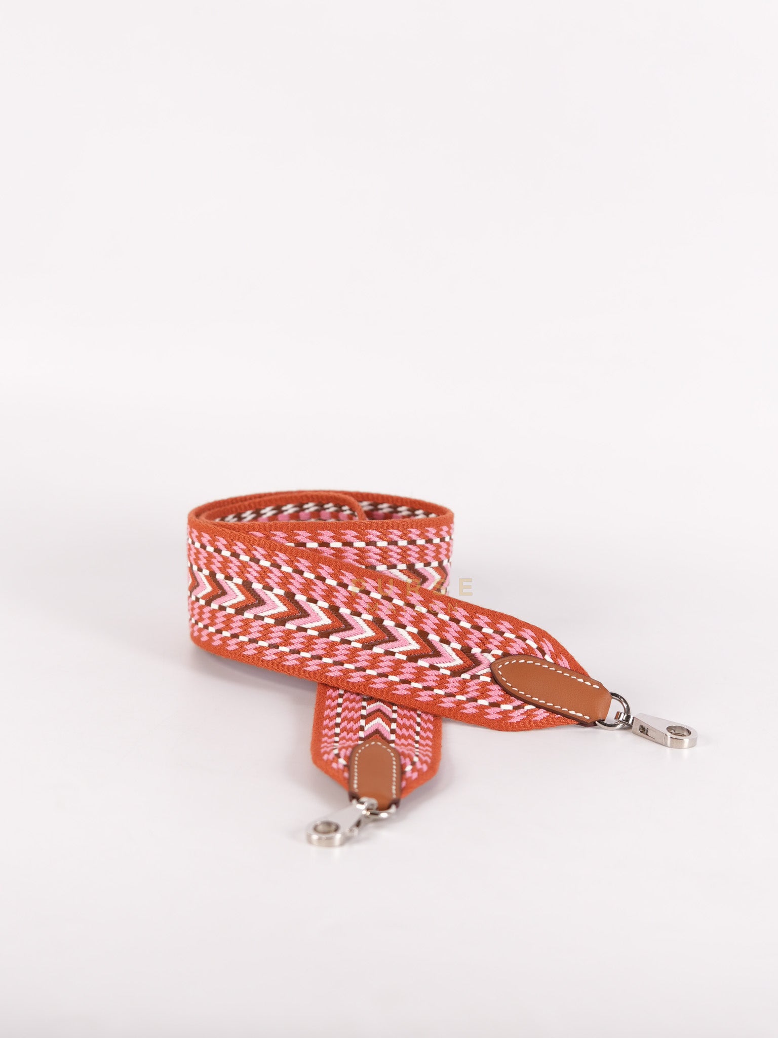 Bag Strap in Allegro Canvas and Swift Calfskin Leather Palladium Hardware Stamp Y(2020) Length 85cm x Width 5cm | Purse Maison Luxury Bags Shop