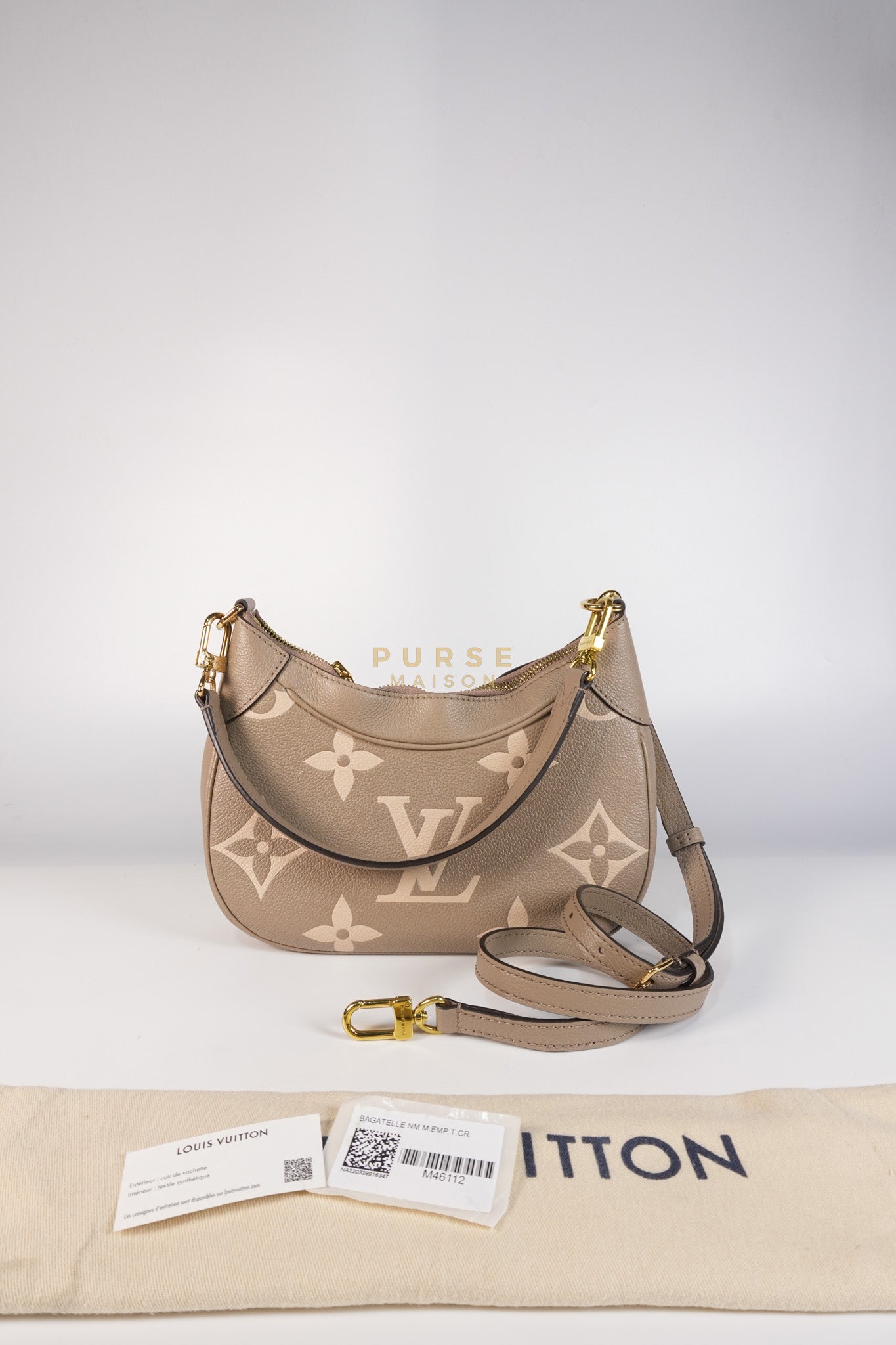 Bagatelle NM Monogram Empreinte Bicolor Two Way Bag (Microchip) | Purse Maison Luxury Bags Shop