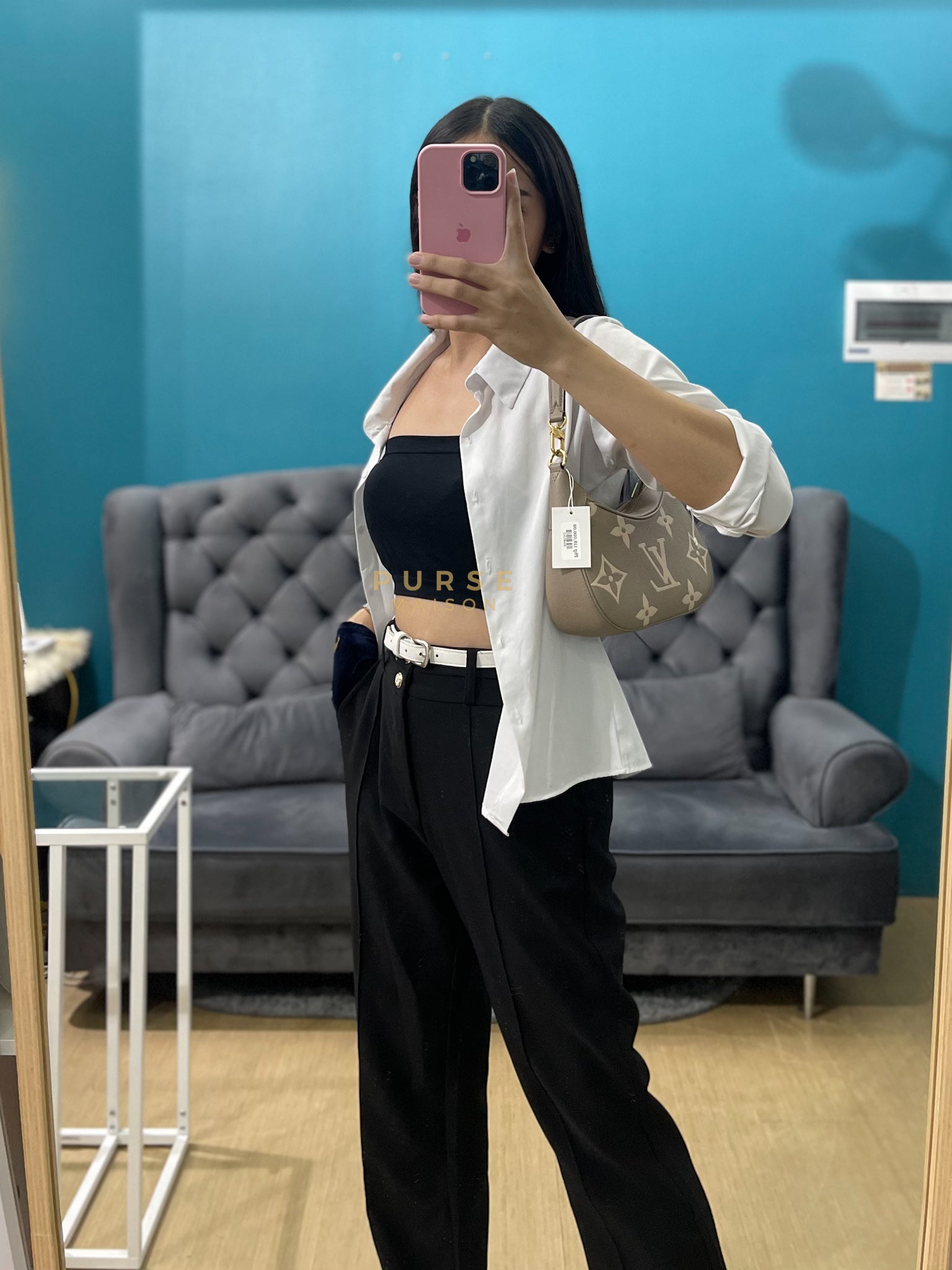 Bagatelle NM Monogram Empreinte Bicolor Two Way Bag (Microchip) | Purse Maison Luxury Bags Shop