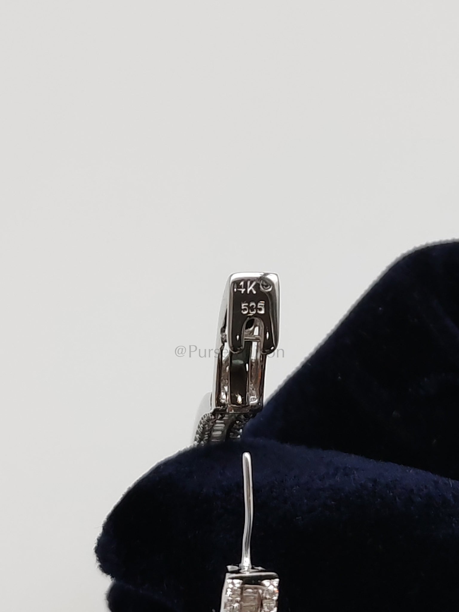 Baguette and Small Round Diamond 14k White God Setting Natural Diamond Approx 2.1cts (color h/i) Earrings | Purse Maison Luxury Bags Shop