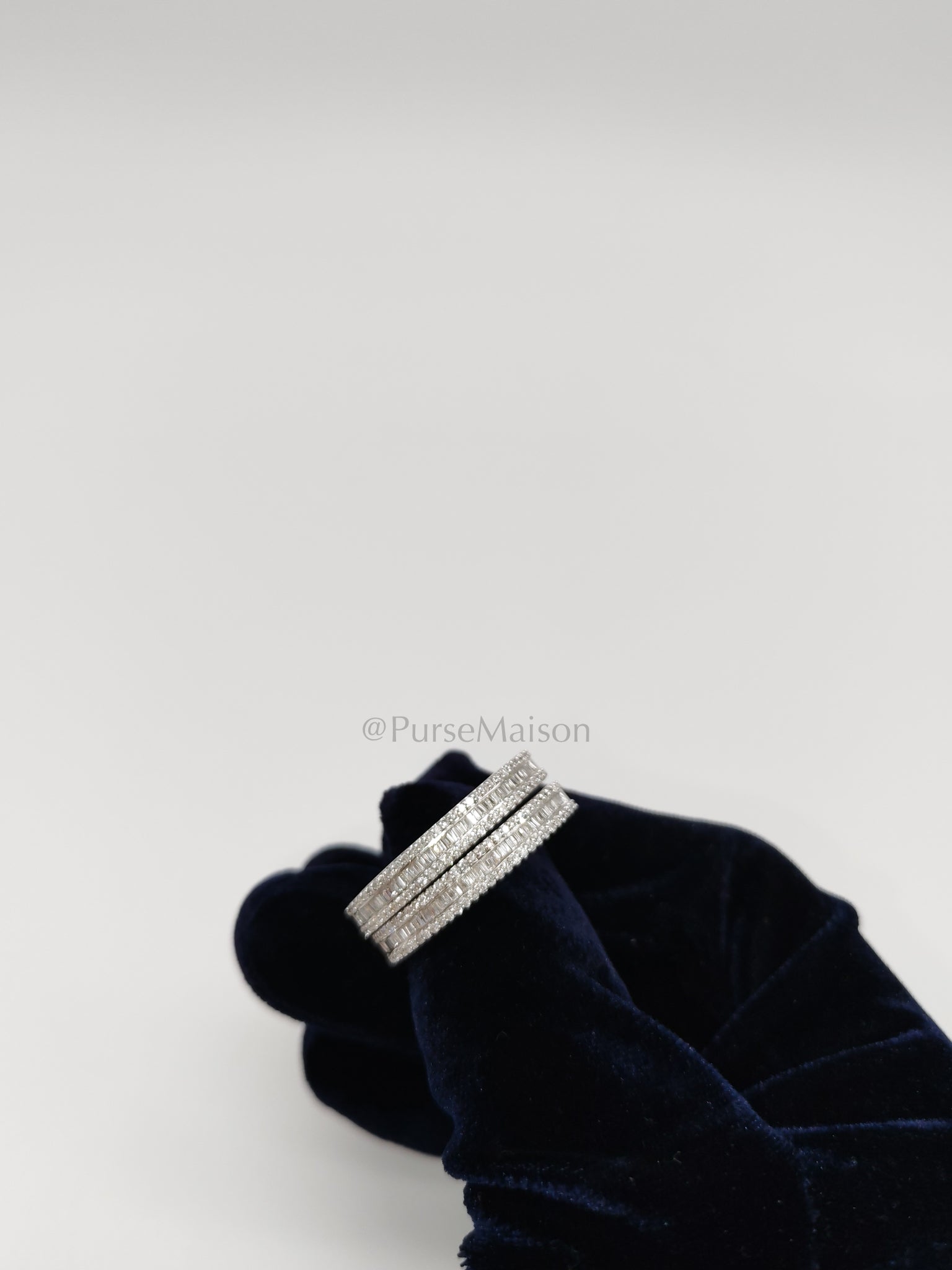 Baguette and Small Round Diamond 14k White God Setting Natural Diamond Approx 2.1cts (color h/i) Earrings | Purse Maison Luxury Bags Shop