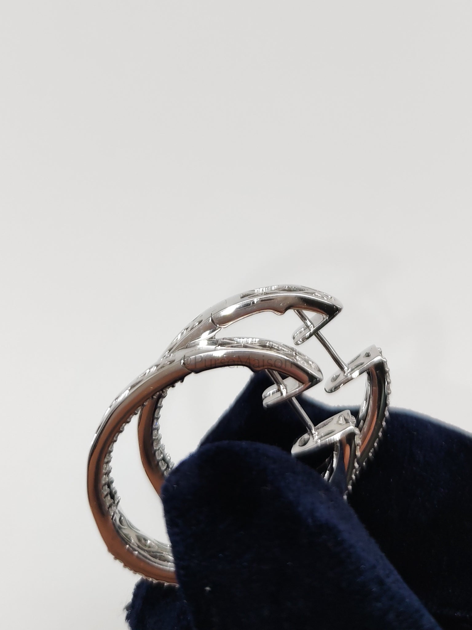 Baguette and Small Round Diamond 14k White God Setting Natural Diamond Approx 2.1cts (color h/i) Earrings | Purse Maison Luxury Bags Shop