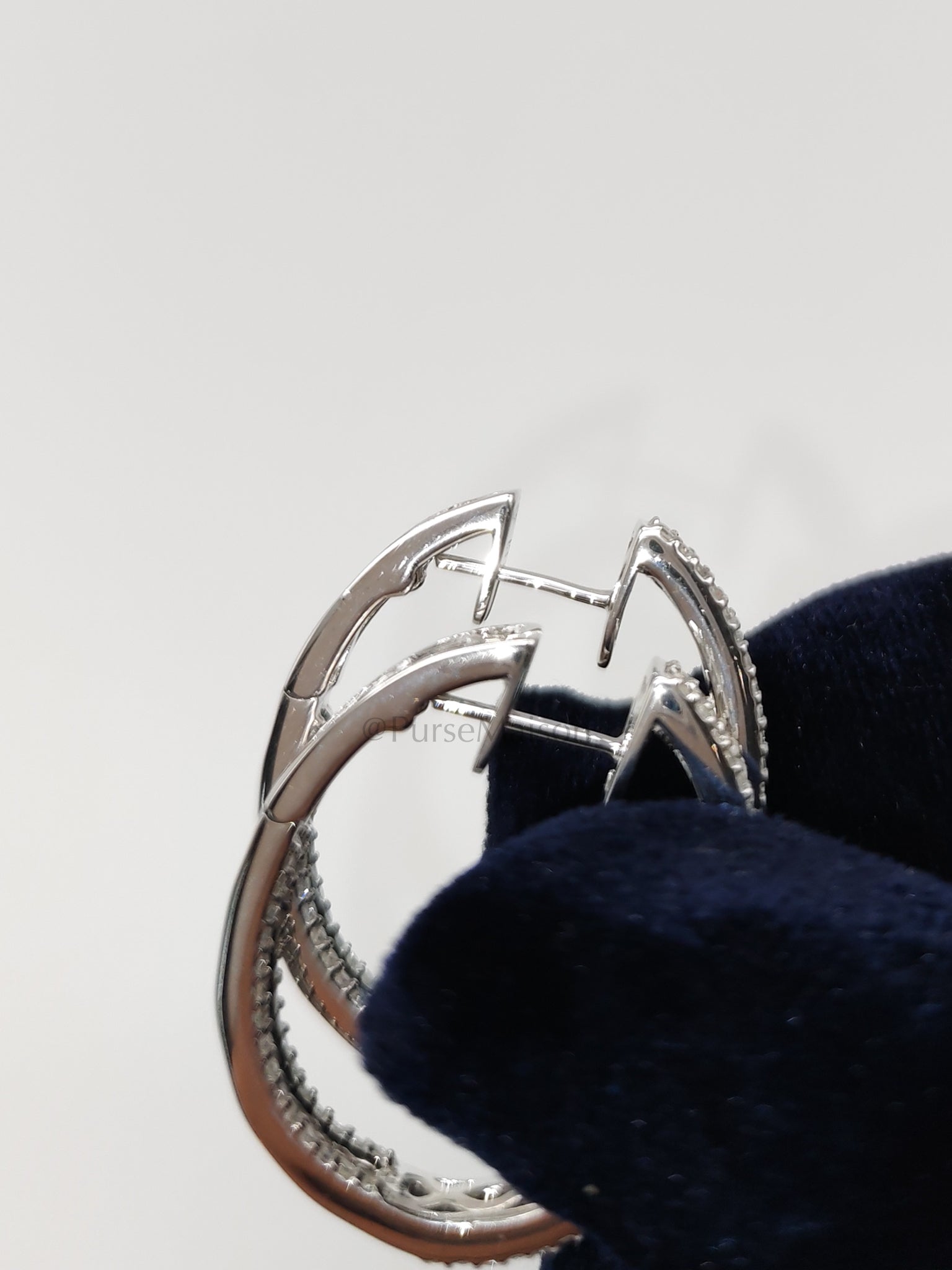 Baguette and Small Round Diamond 14k White God Setting Natural Diamond Approx 2.1cts (color h/i) Earrings | Purse Maison Luxury Bags Shop