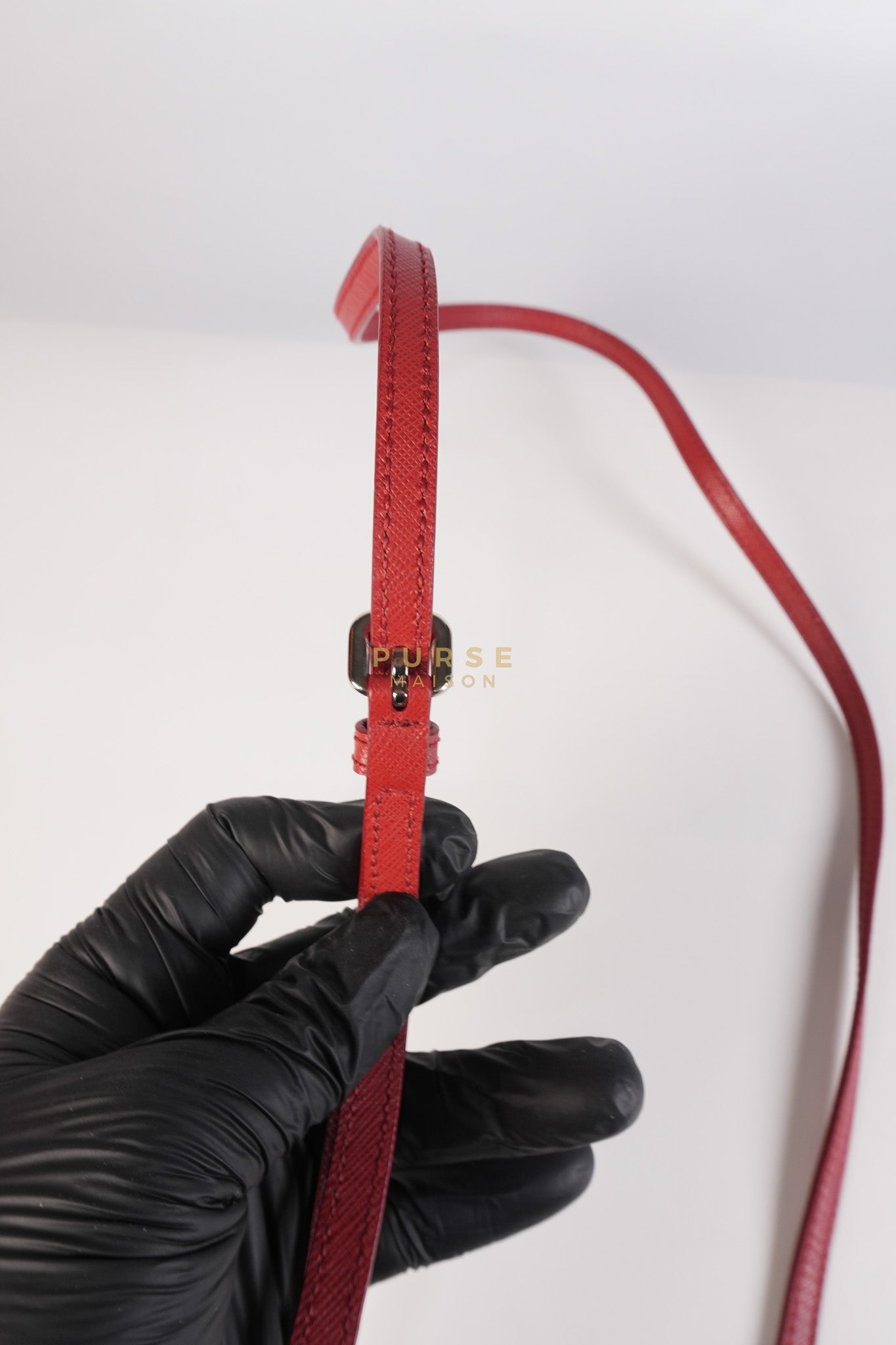 Baguette in Red Nylon Tessuto Impunto Two Way Bag | Purse Maison Luxury Bags Shop