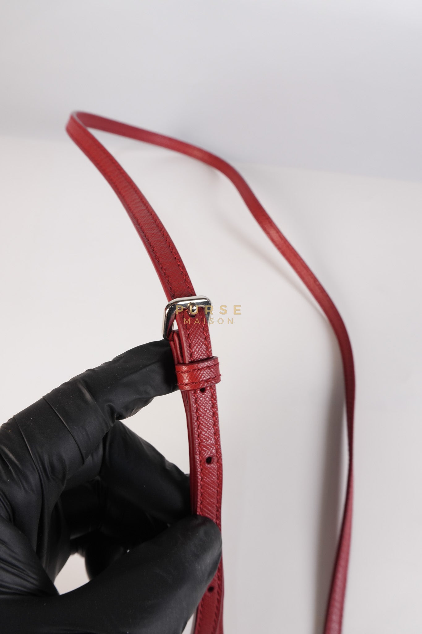 Baguette in Red Nylon Tessuto Impunto Two Way Bag | Purse Maison Luxury Bags Shop