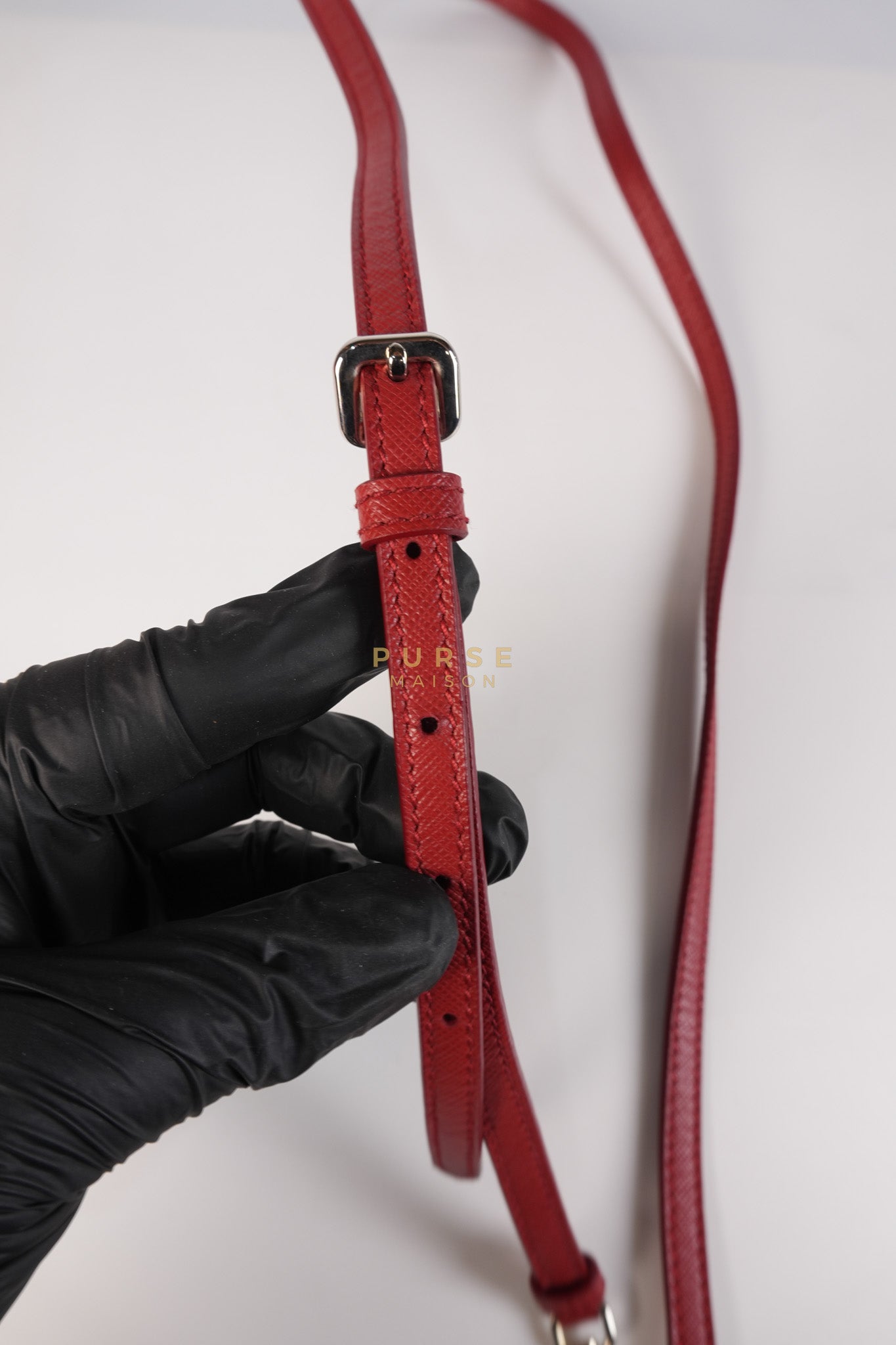 Baguette in Red Nylon Tessuto Impunto Two Way Bag | Purse Maison Luxury Bags Shop