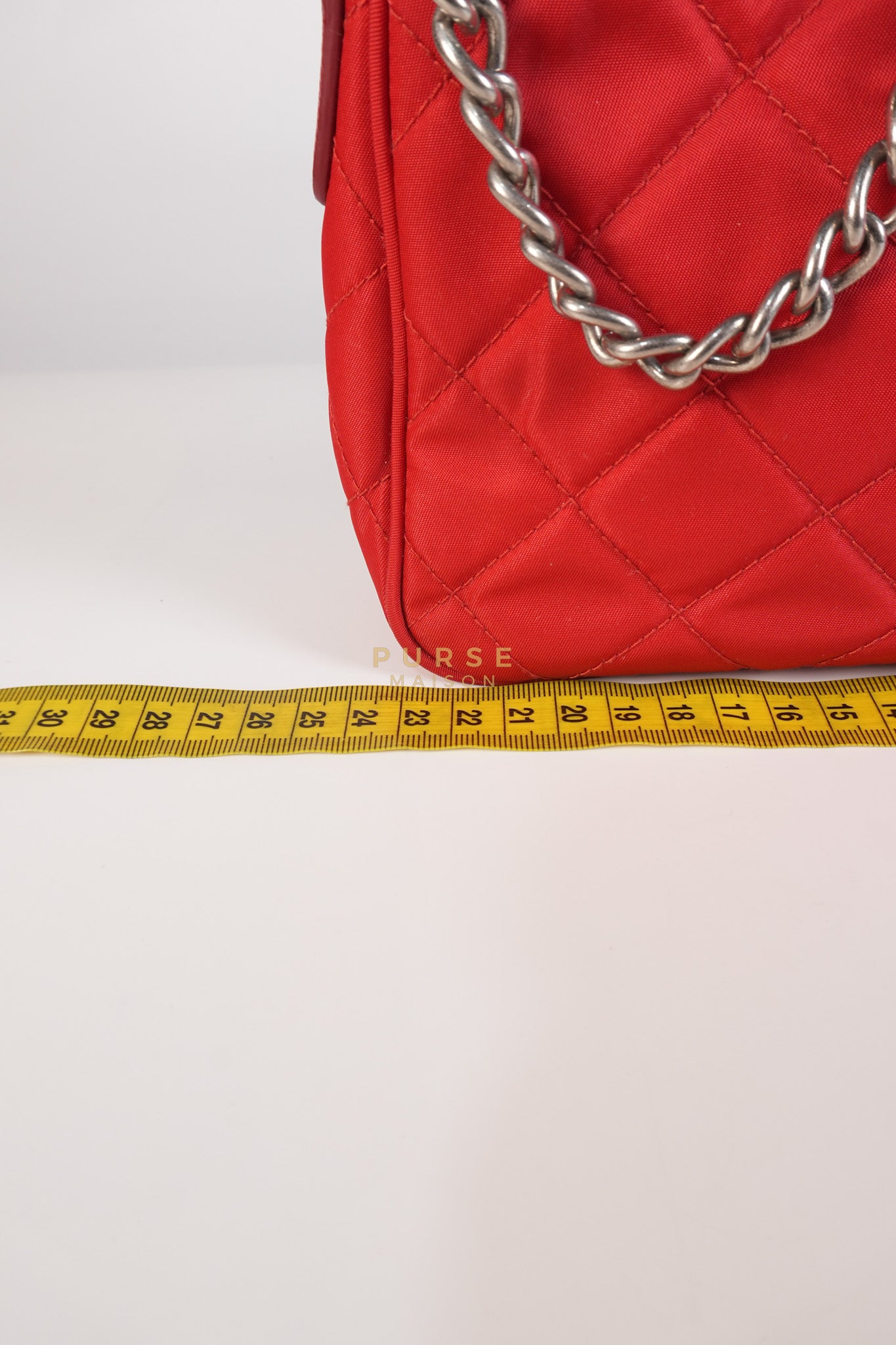 Baguette in Red Nylon Tessuto Impunto Two Way Bag | Purse Maison Luxury Bags Shop