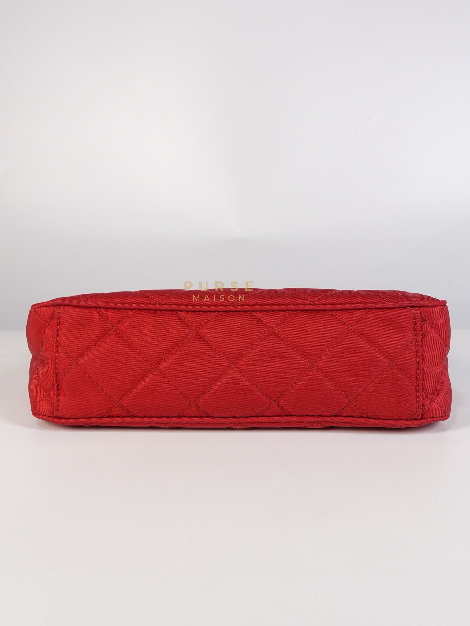 Baguette in Red Nylon Tessuto Impunto Two Way Bag | Purse Maison Luxury Bags Shop