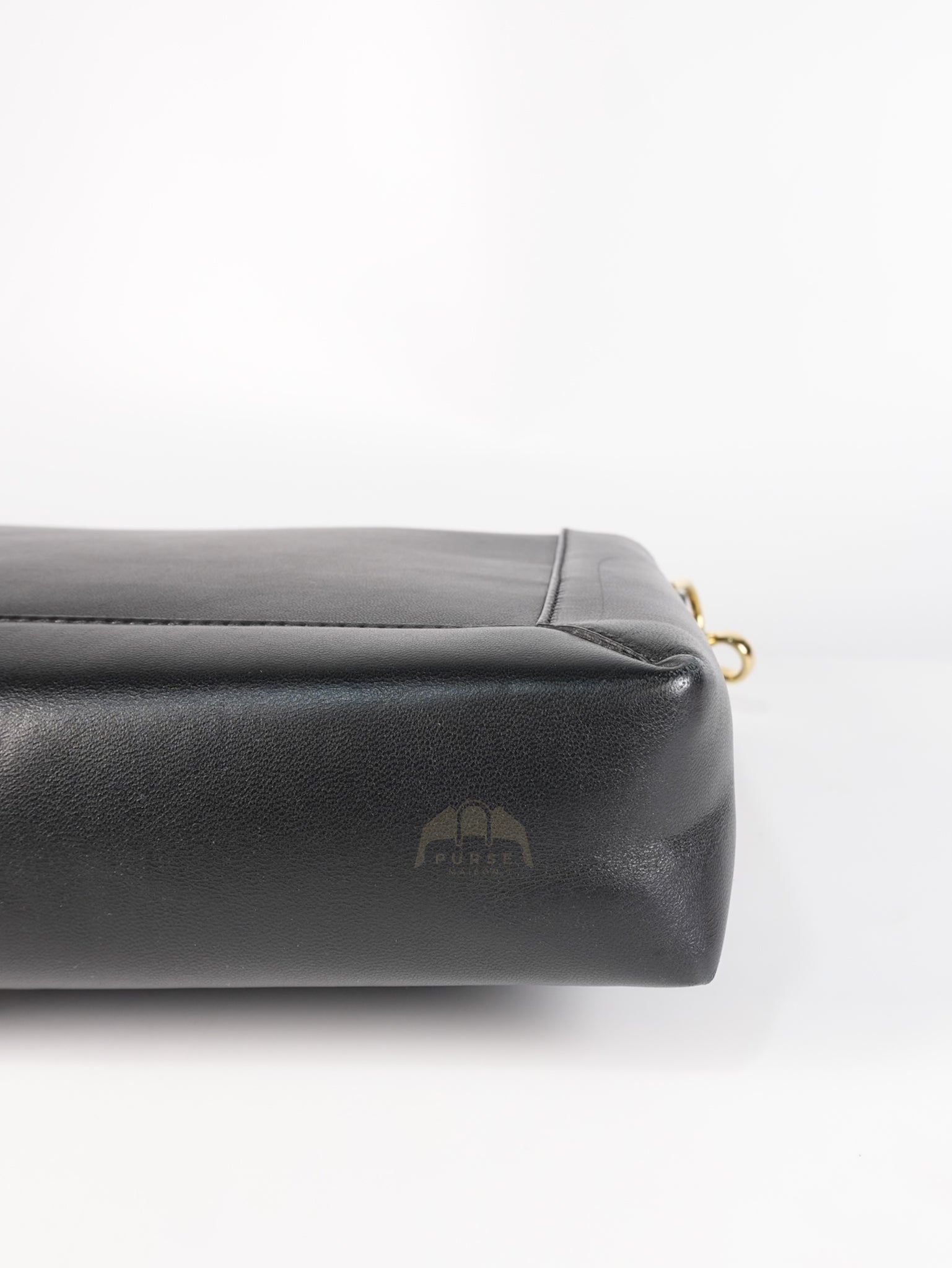 Baguette Maxi Nappa Wide Stitch Black Shoulder Bag | Purse Maison Luxury Bags Shop