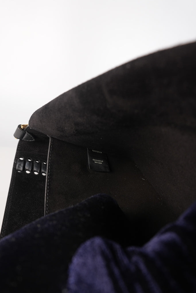 Baguette Maxi Nappa Wide Stitch Black Shoulder Bag | Purse Maison Luxury Bags Shop