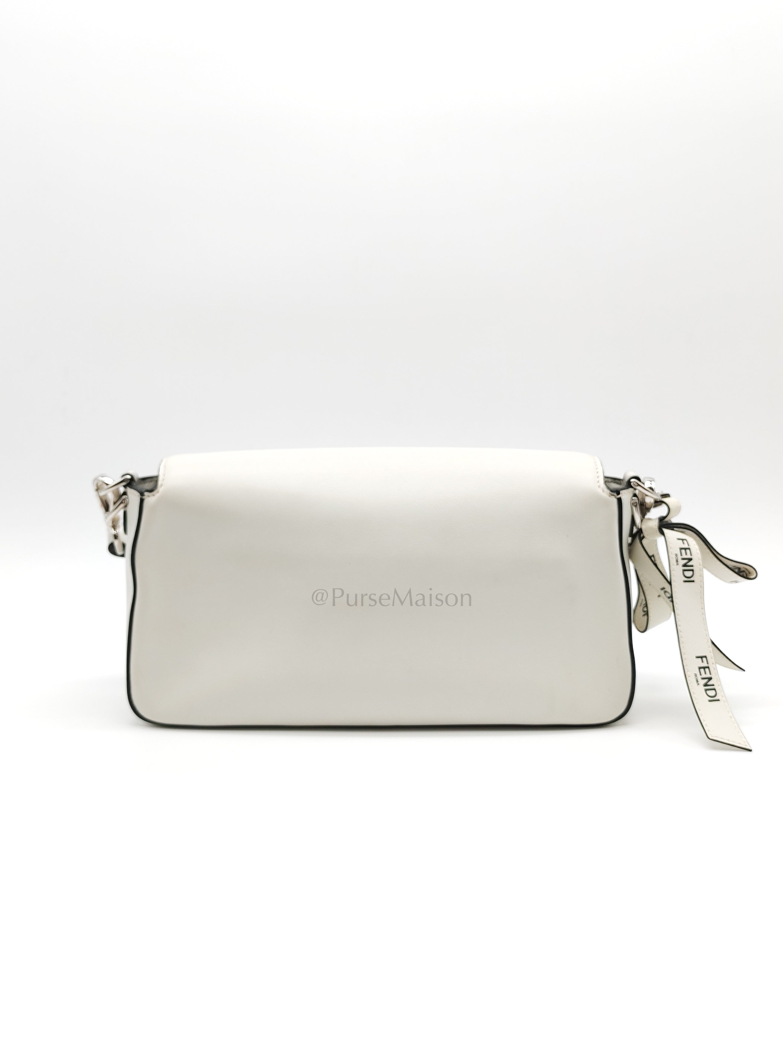 Baguette Vitello Nappa Leather in White Shoulder Bag | Purse Maison Luxury Bags Shop