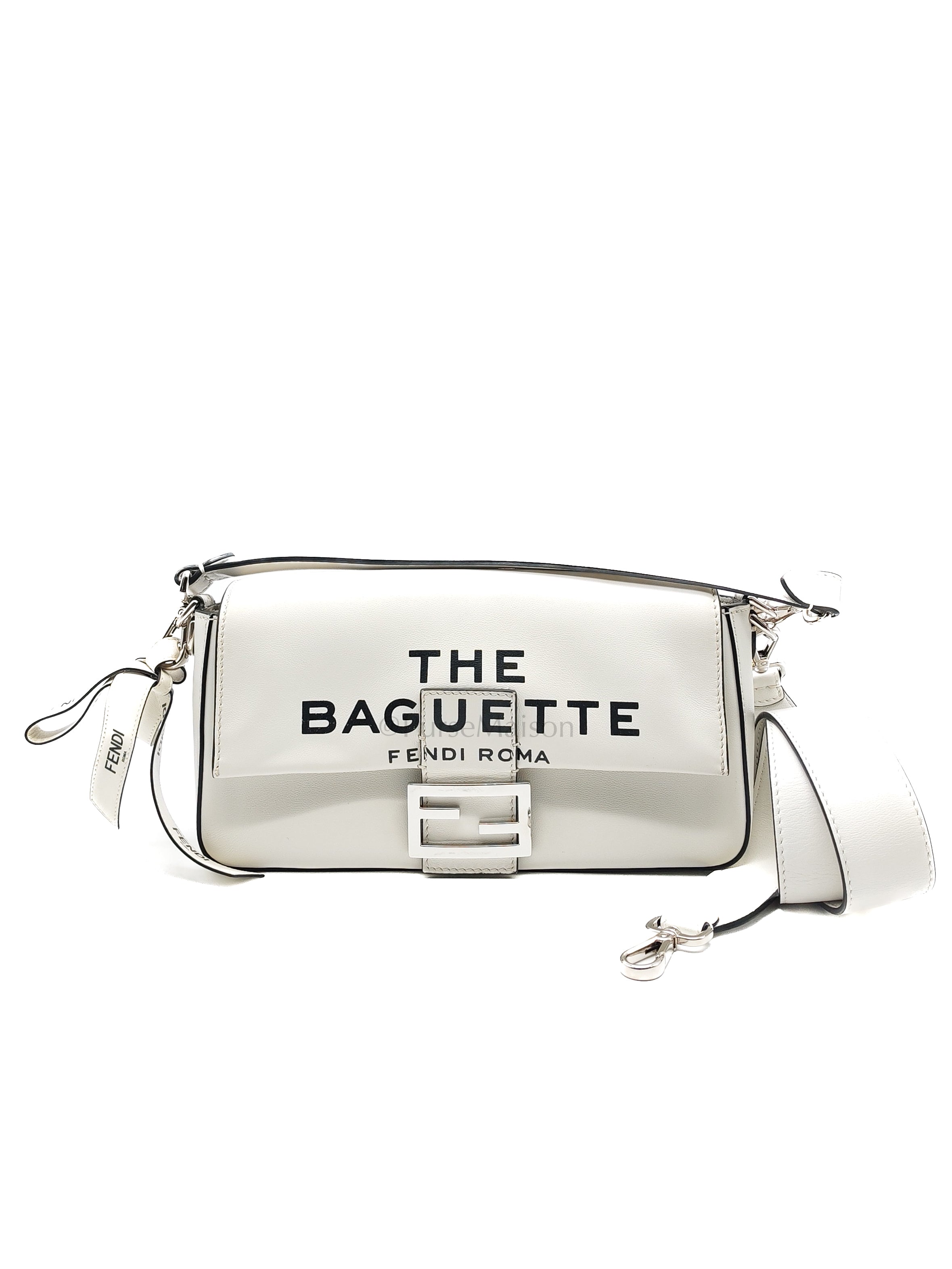 Baguette Vitello Nappa Leather in White Shoulder Bag | Purse Maison Luxury Bags Shop
