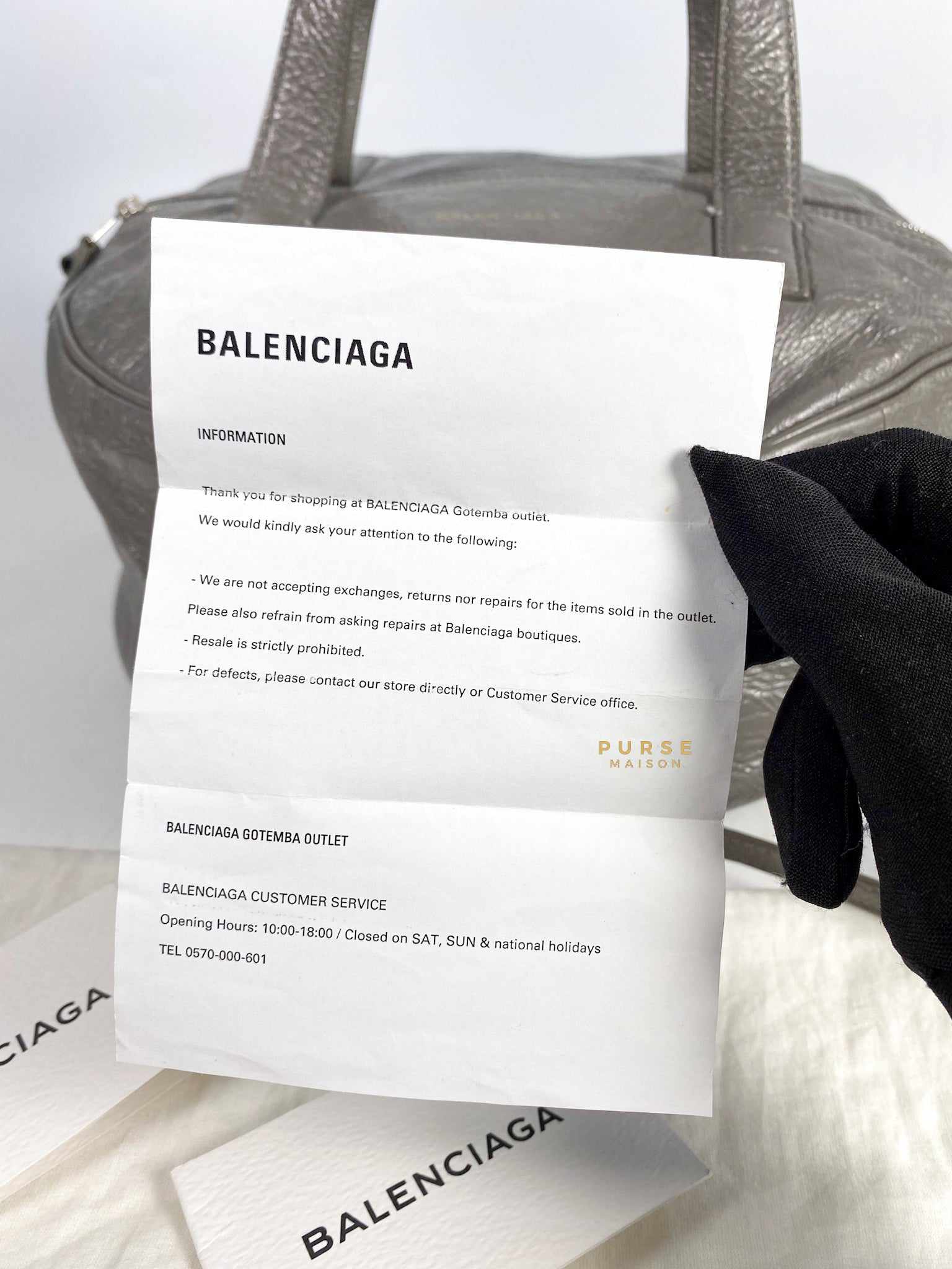 Balenciaga Air Hobo Grey Leather Bag