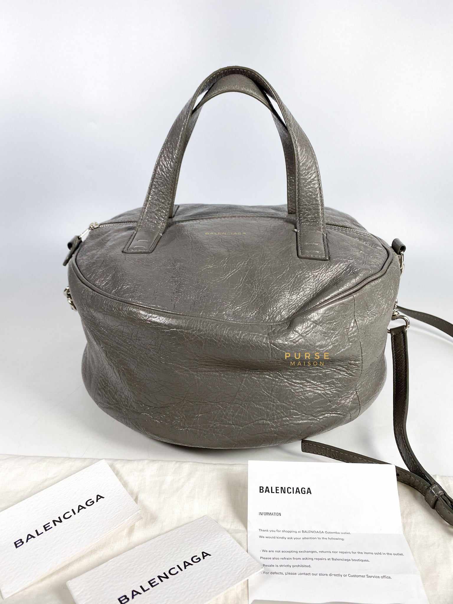 Balenciaga Air Hobo Grey Leather Bag
