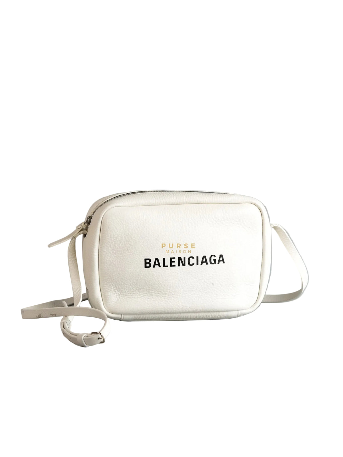 Camera Sling Bag in White Leather | Purse Maison Luxury Bags Shop