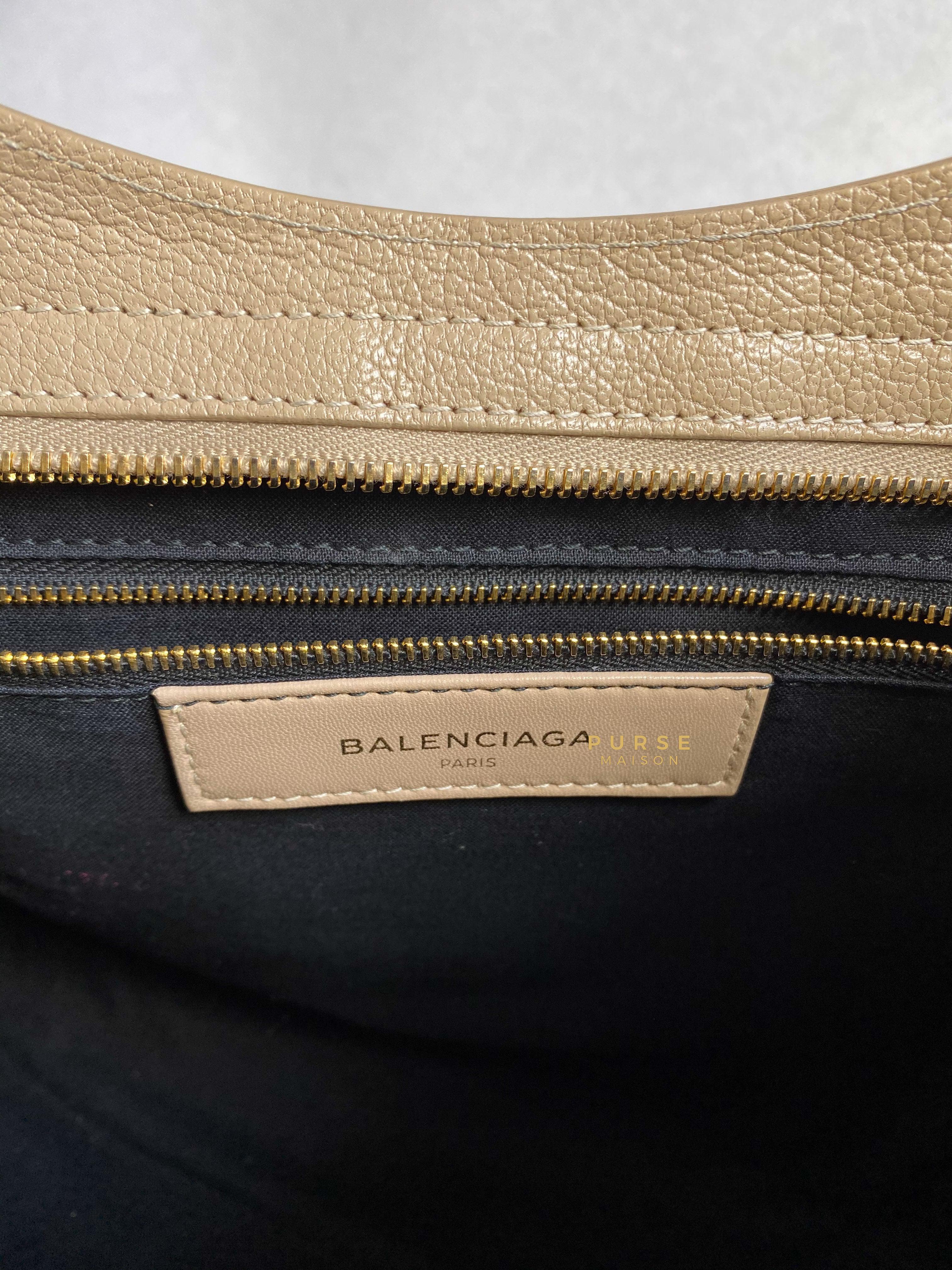 Balenciaga City Metallic Edge Beige in Gold Hardware (Medium) | Purse Maison Luxury Bags Shop