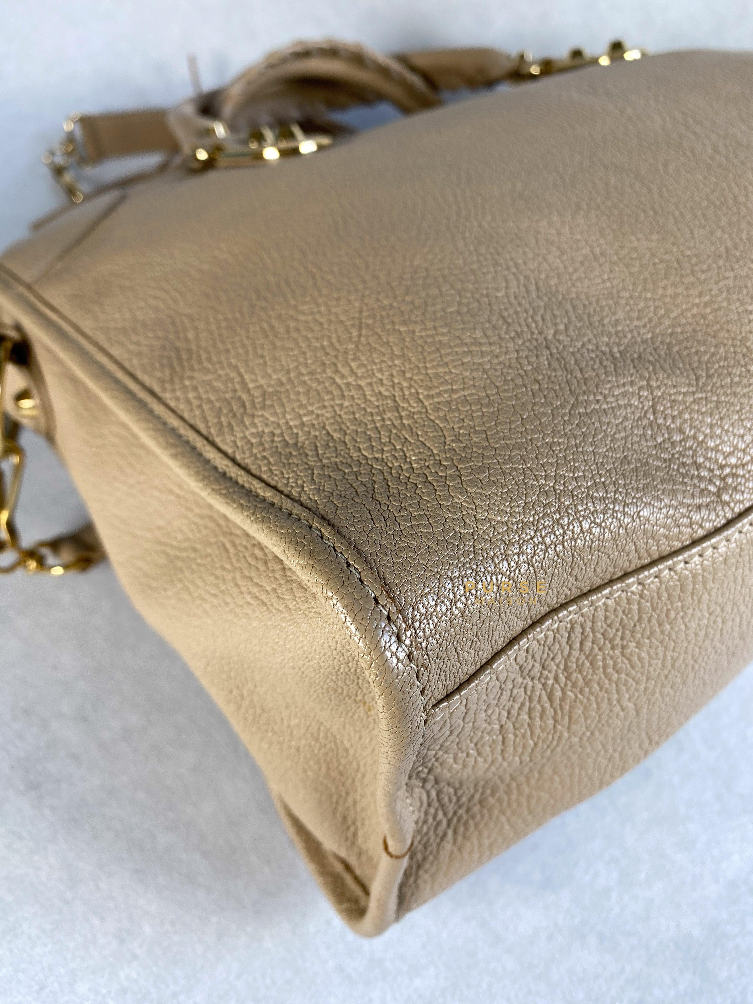 Balenciaga City Metallic Edge Beige in Gold Hardware (Medium) | Purse Maison Luxury Bags Shop