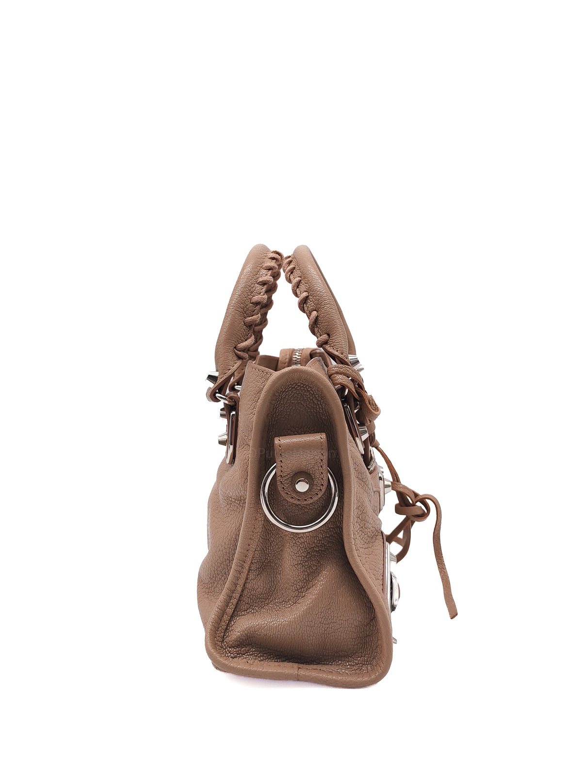 Balenciaga Classic Metallic Edge City Bag in Camel And Silver Hardware | Purse Maison Luxury Bags Shop